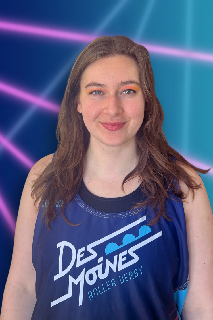 Des Moines Roller Derby logo.