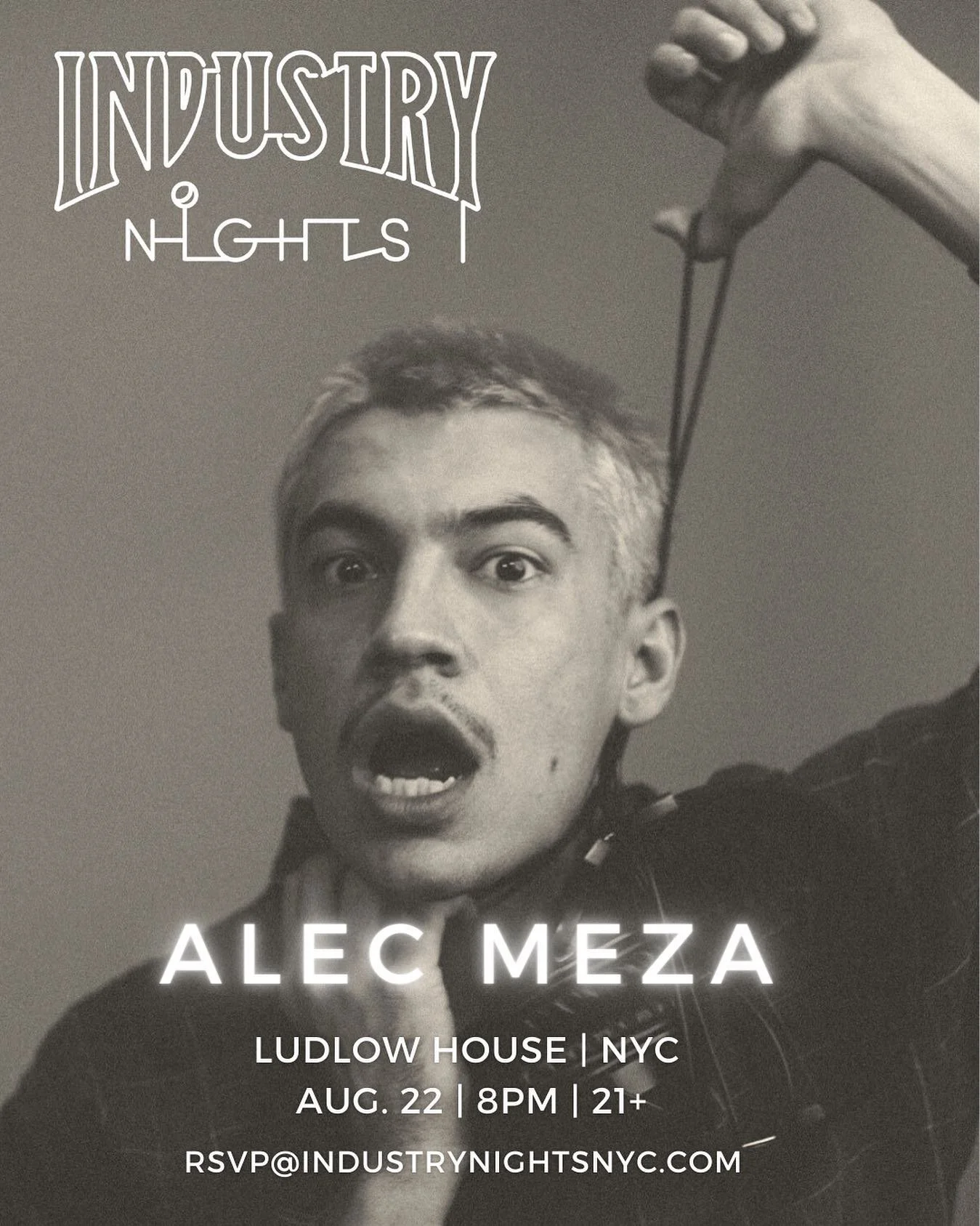 Stoked to announce @_alecmeza as our spotlight artist for August&rsquo;s event! 

Email for Guest List
RSVP@industrynightsnyc.com