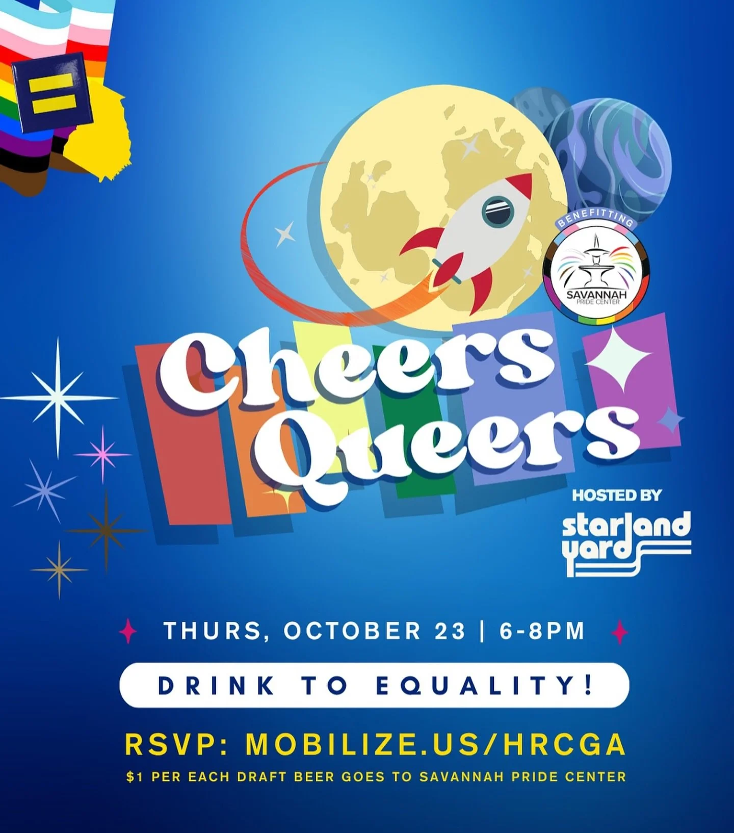 Tonight! Our monthly community gathering at Starland Yard🏳️&zwj;🌈🏳️&zwj;⚧️🎉 And tonight&rsquo;s extra special with our friends at HRC joining us💜 6pm-8pm at Starland Yard! We&rsquo;ll be on the right hand side of the bar when you walk in.