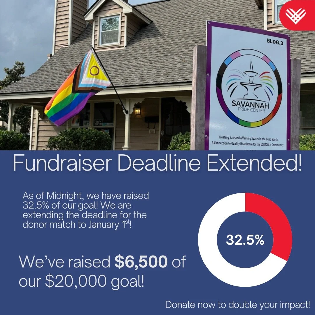 On Giving Tuesday, our community raised $6,500 in one day to support the lifesaving work of Savannah Pride Center. 🏳️&zwj;🌈🏳️&zwj;⚧️💜

So many people are feeling powerless right now.
With everything happening nationally, the attacks on our rights