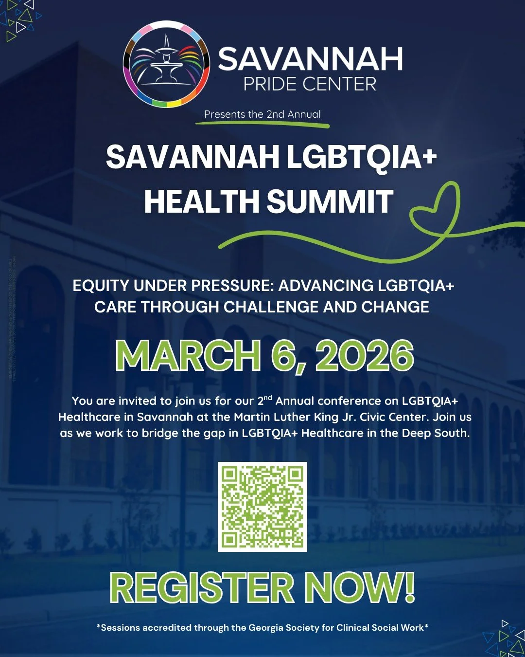 Attention Providers: We are less than one month away from the 2nd Annual Savannah LGBTQIA+ Health Summit! This year's theme is Equity Under Pressure: Advancing LGBTQIA+ Care Through Challenge and Change. Continuing Education credits are available for