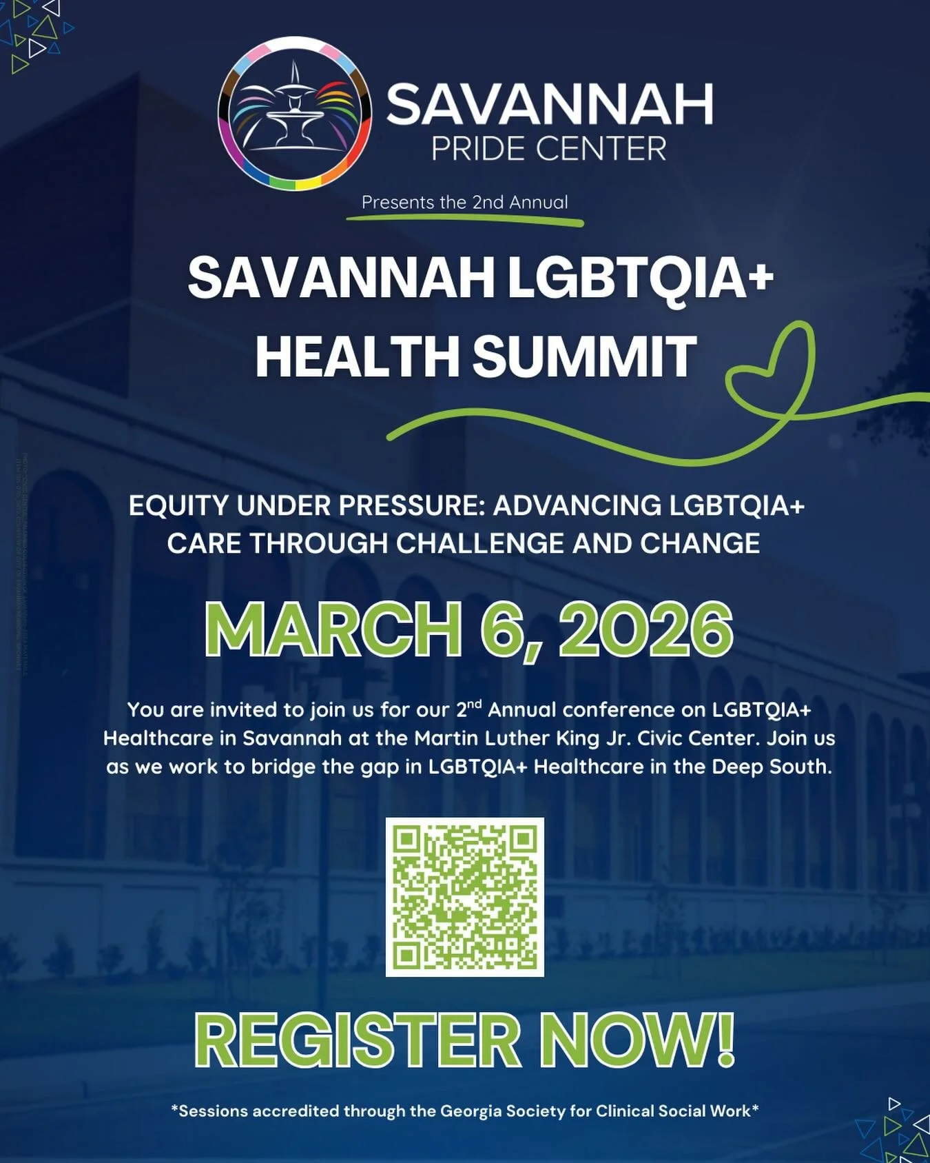 It is almost time for our 2nd Annual Savannah LGBTQIA+ Health Summit! Register today to be part of this historic push towards equitable care in the region. This year&rsquo;s theme &mdash; Equity Under Pressure: Advancing Care Through Challenge and Ch
