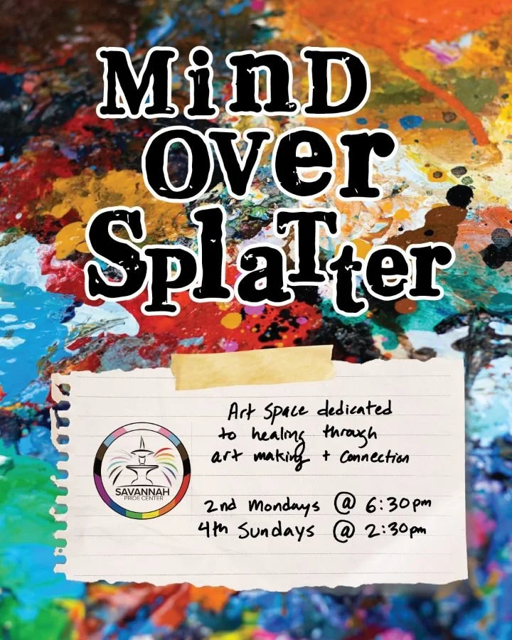 Hi everyone!

Join us at 6:30pm this evening at the Pride Center for another session of Mind Over Splatter, our art therapy group. Tonight's theme is "Spaced Out"! Materials will be provided for the activity, or you can bring you own craft.