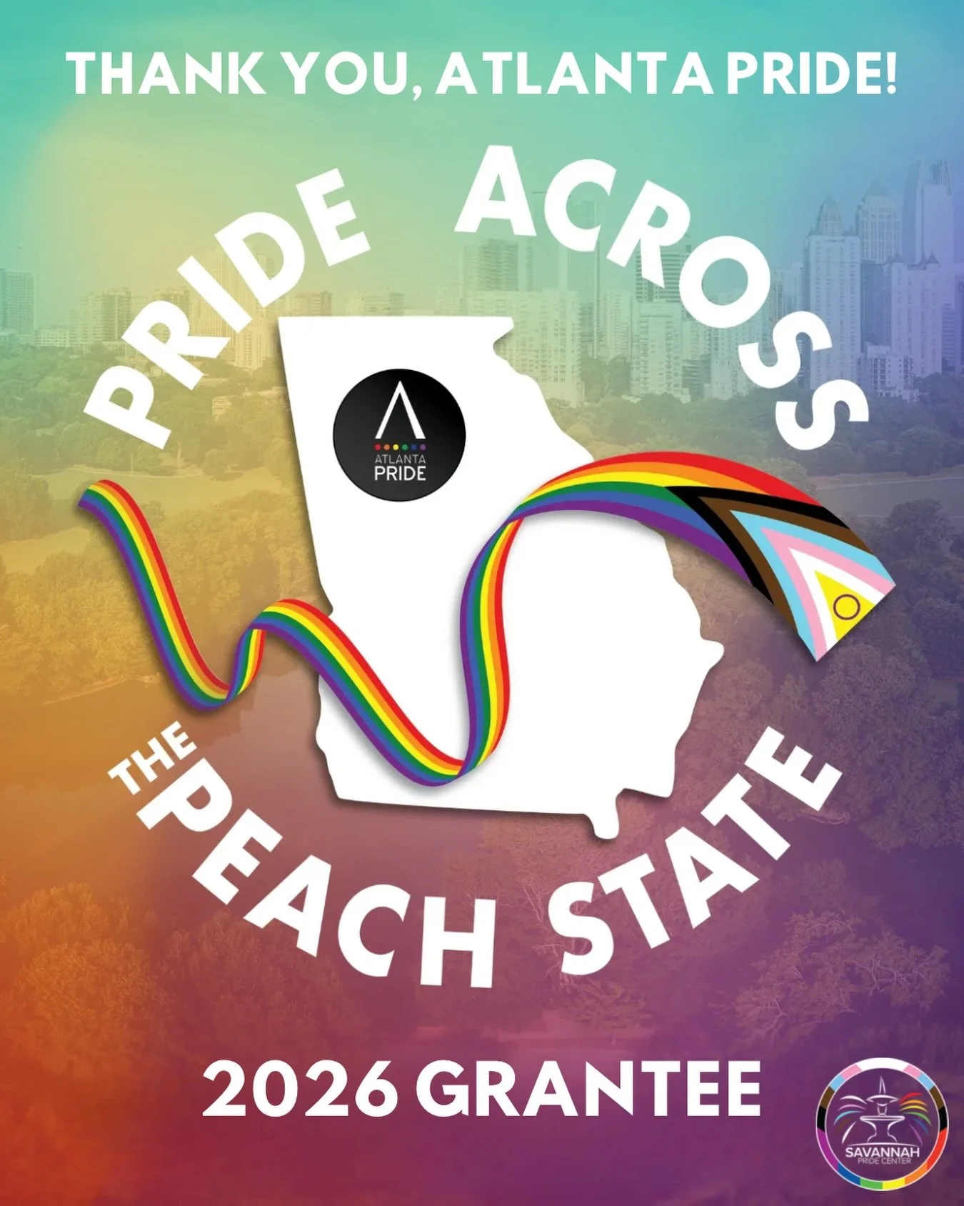 We&rsquo;re honored to be among this year&rsquo;s recipients of Atlanta Pride&rsquo;s Pride Across the Peach State grant.

At a time when LGBTQIA+ organizations across the country are facing growing challenges, investments like this do more than fund