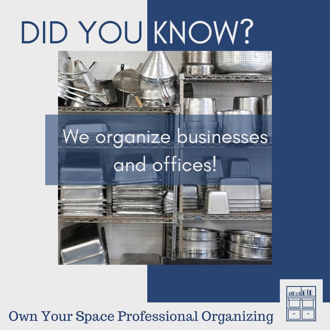 Need to streamline your workspace for maximum efficiency and productivity?

Our team of expert professional organizers can declutter your space, optimize your storage solutions, and create seamless workflow systems to transform your business and help