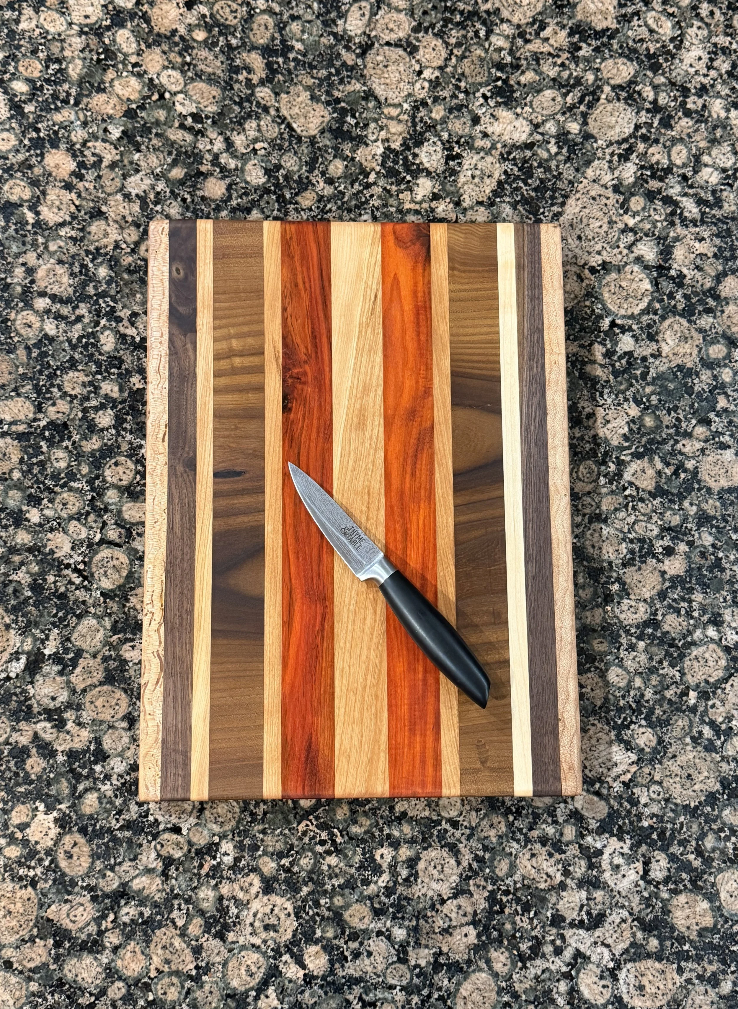 Exotic Chakte Viga, Curly Maple, Cherry, Russian Olive and Walnut Cutting/Charcuterie Board