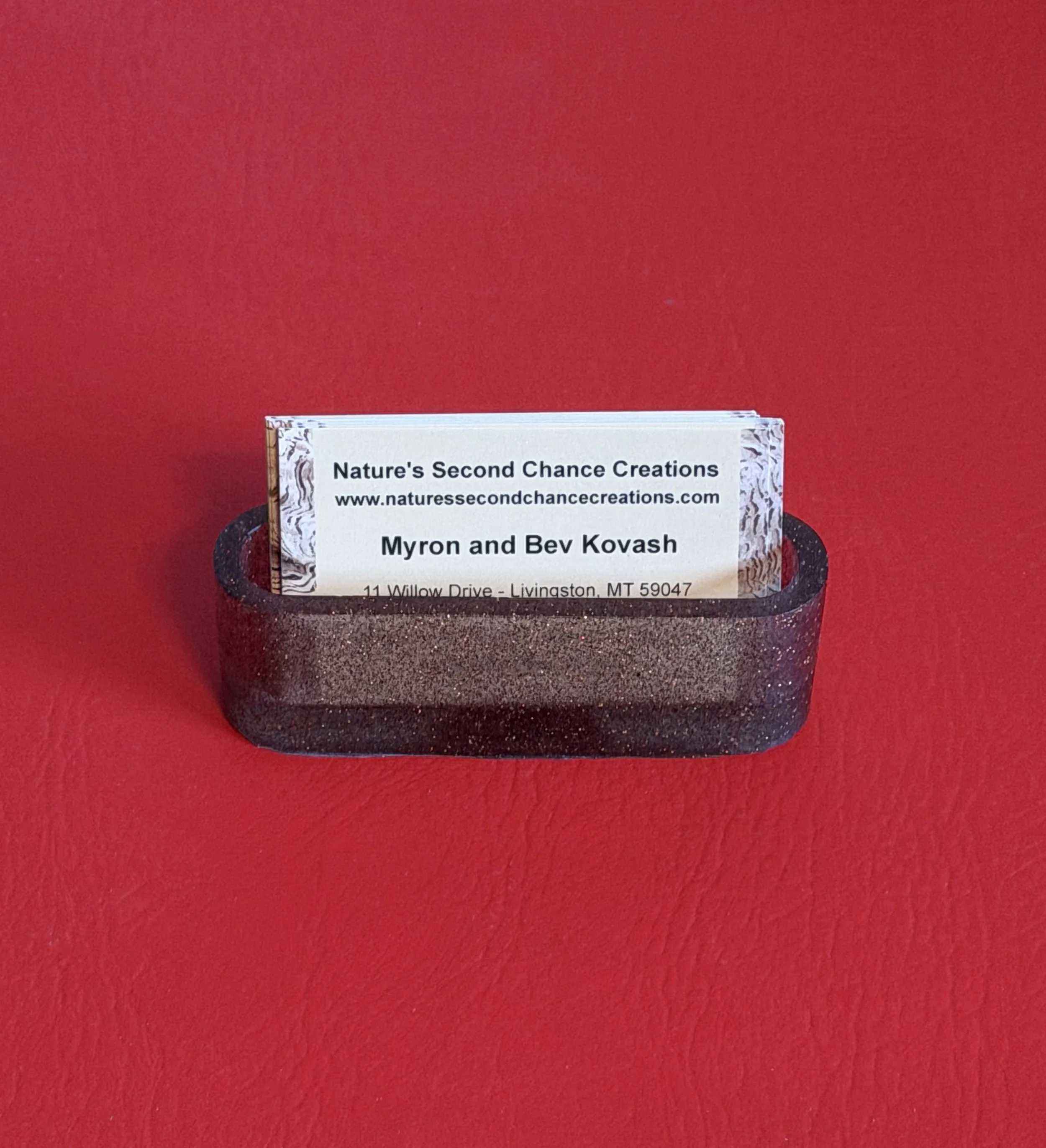 Bronze Business Card Holder Epoxy
