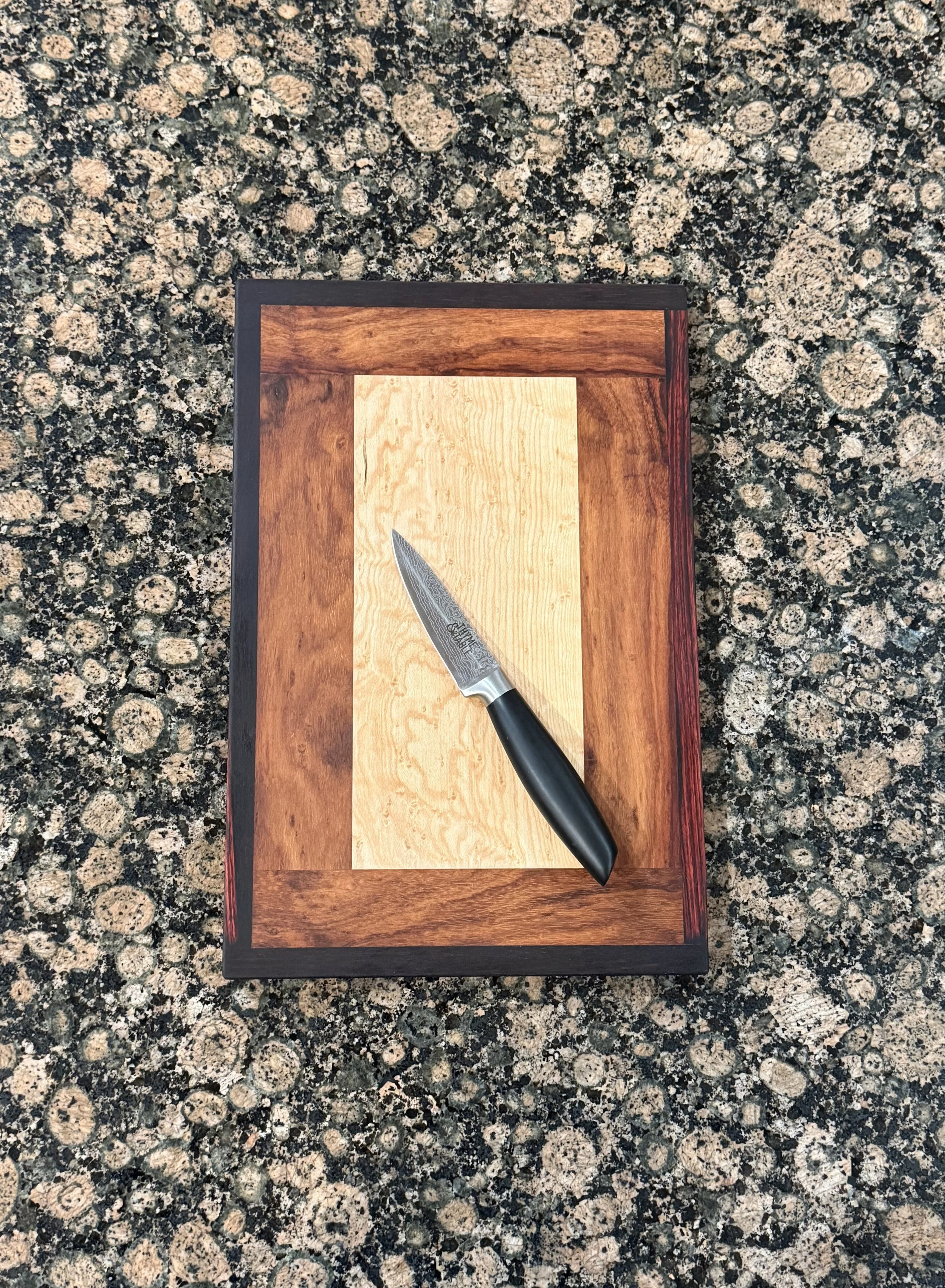 Exotic East Indian Rosewood, Granadillo and Birdseye Maple Cutting/Charcuterie Board