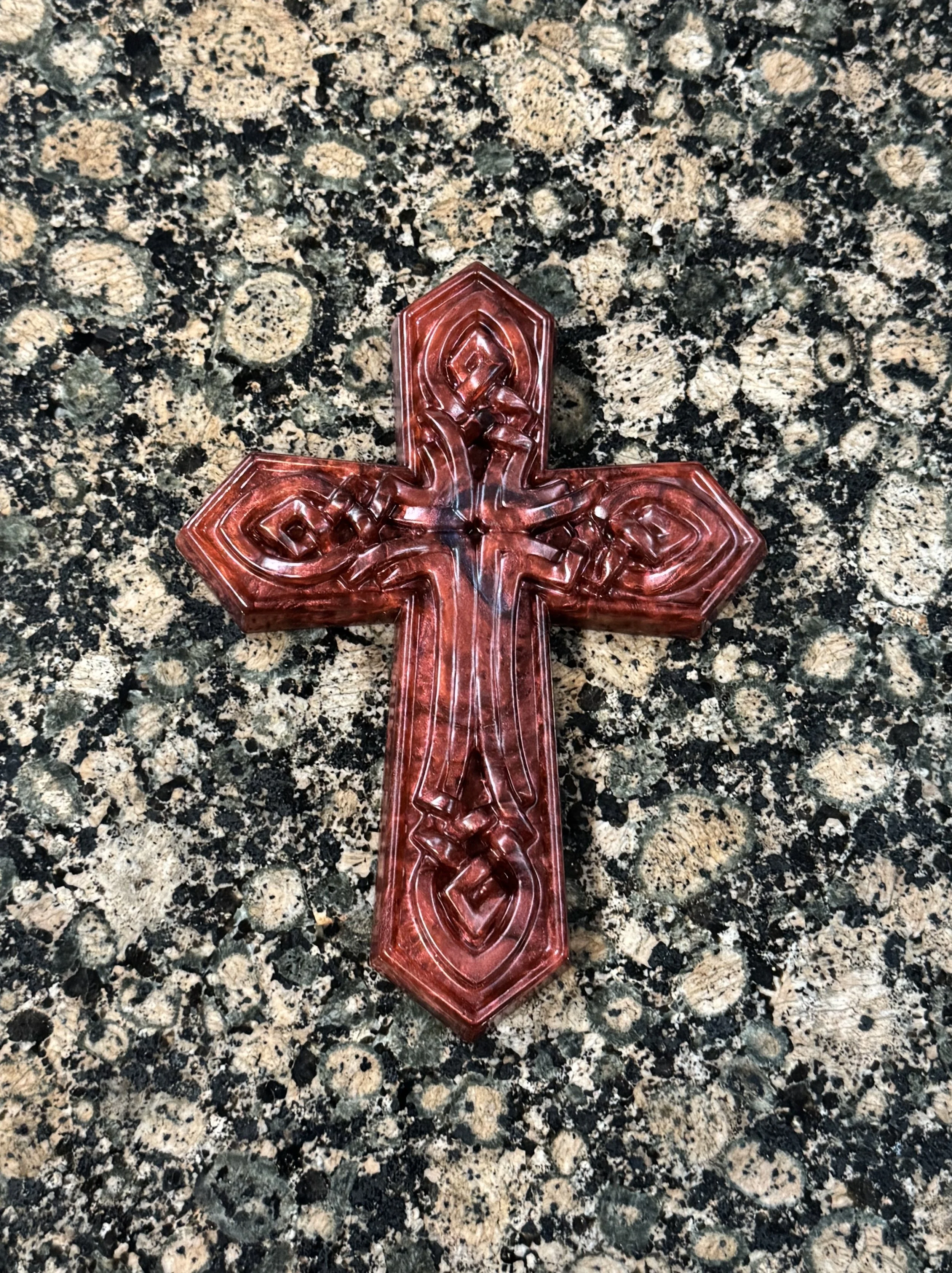 Burgundy Celtic Epoxy Cross