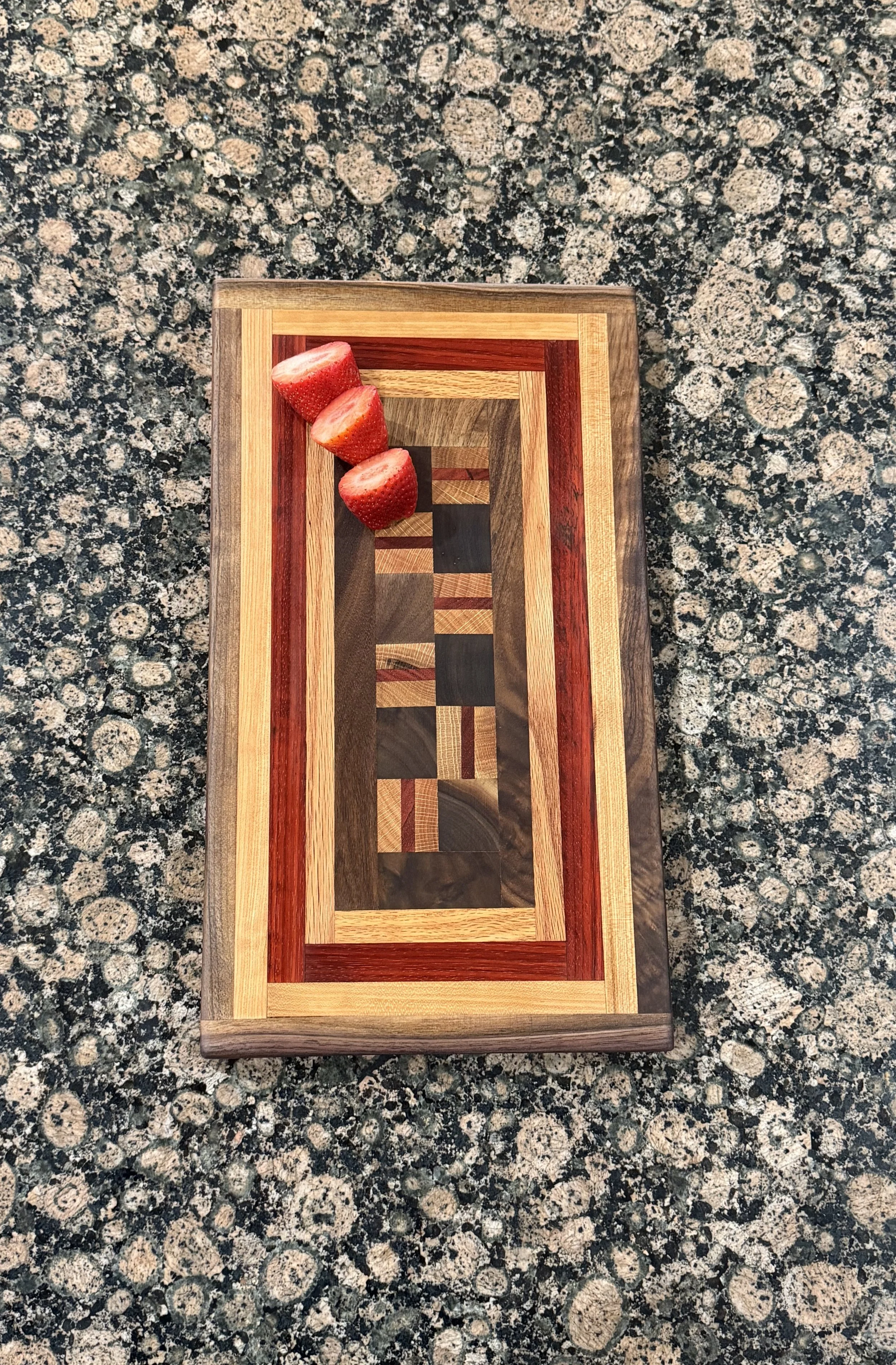 Exotic Padauk, Walnut, Cherry and Oak Cutting/Charcuterie Board