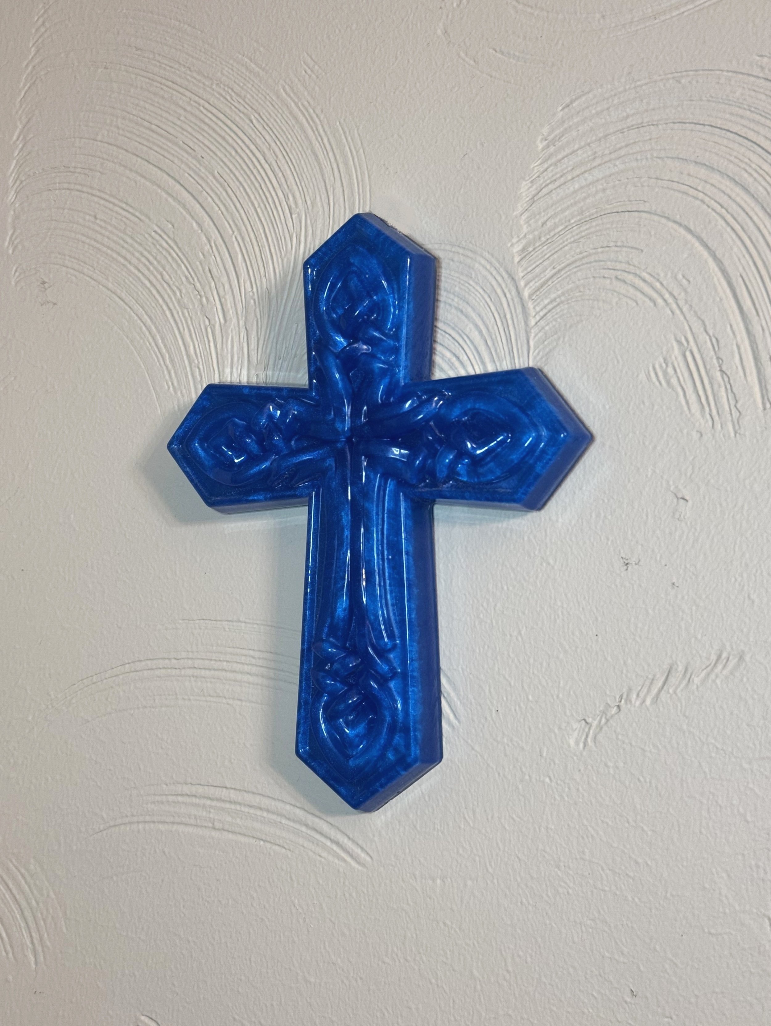 Bright Blue Celtic Epoxy Cross