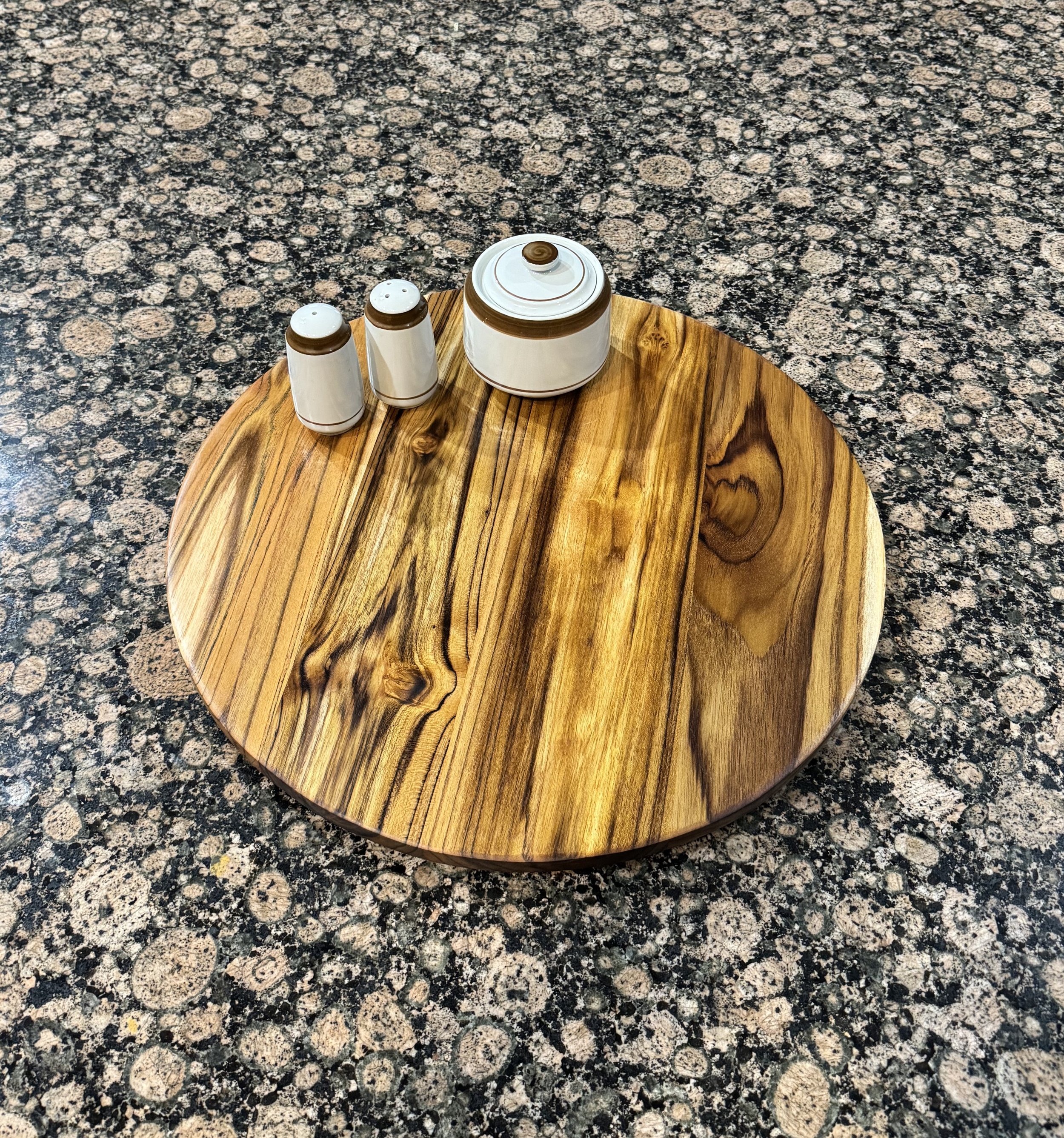 Large Exotic Teak Lazy Susan