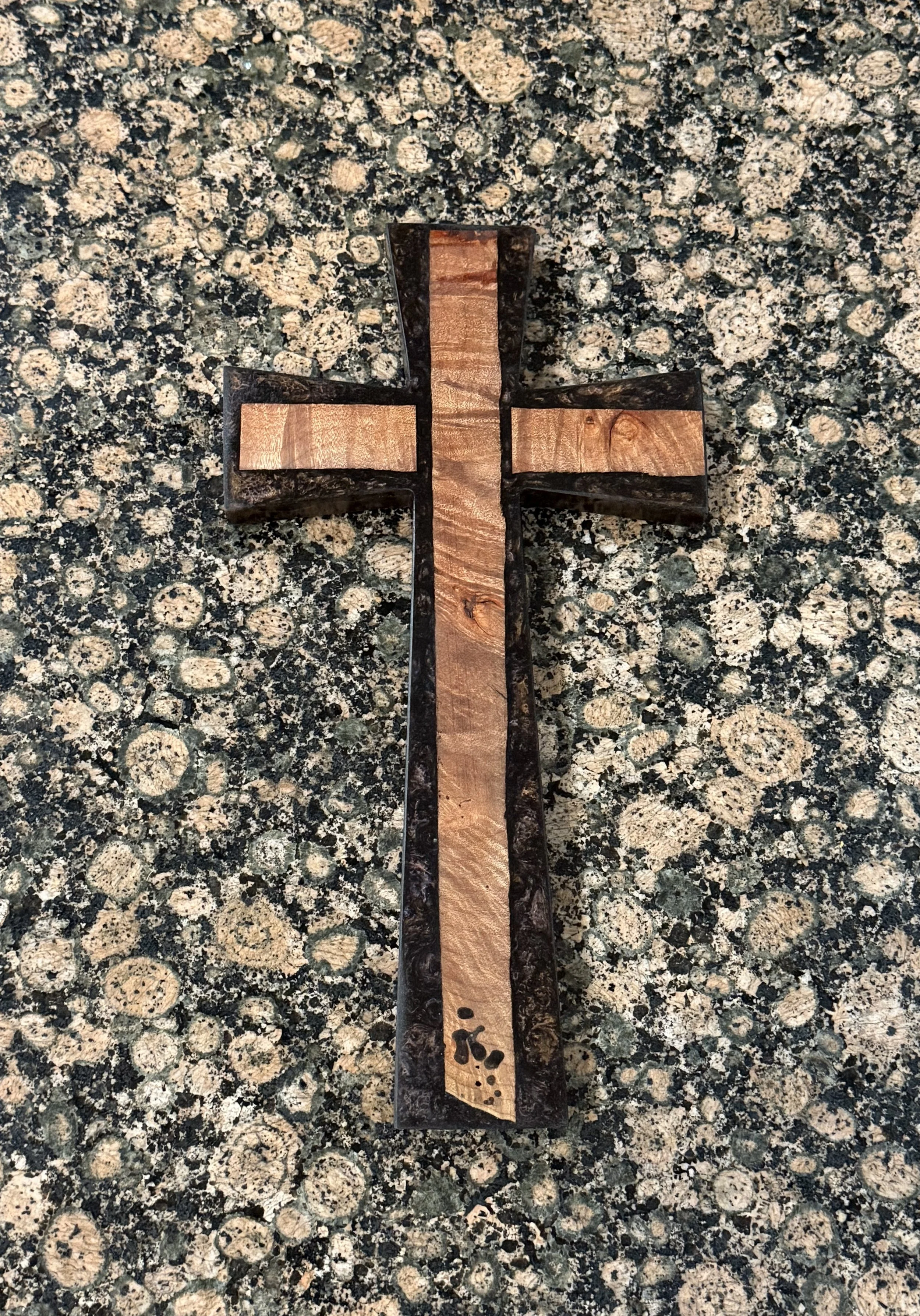 Spalted Maple Cross with Brown Epoxy