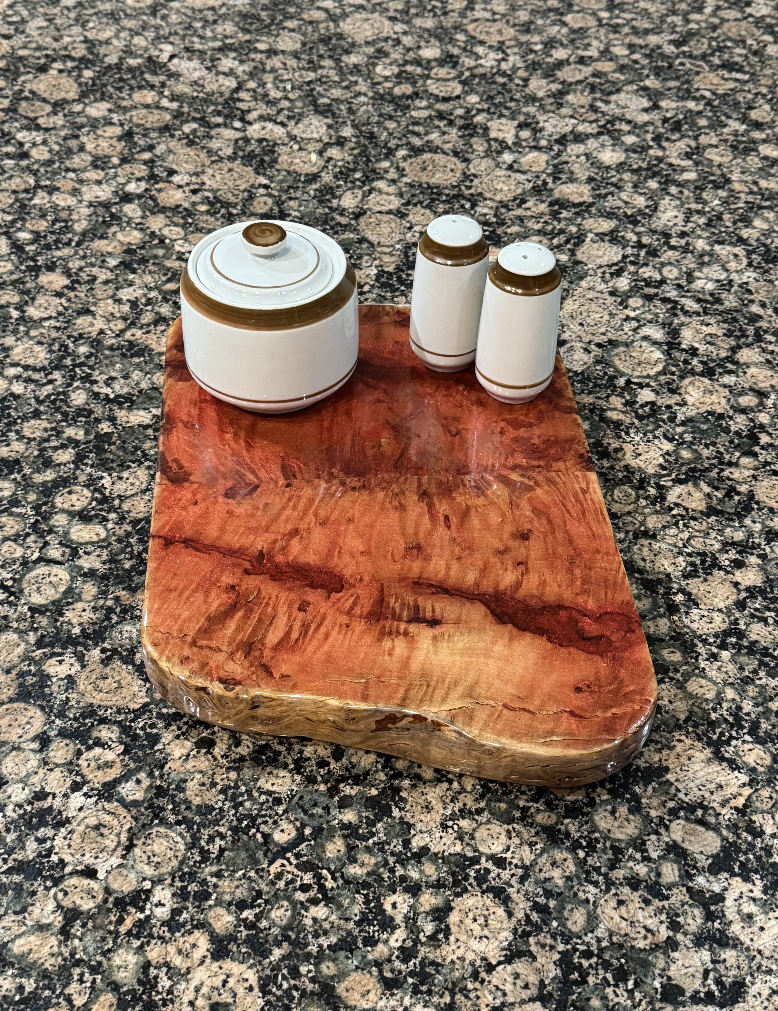 Maple Lazy Susan with Red Epoxy