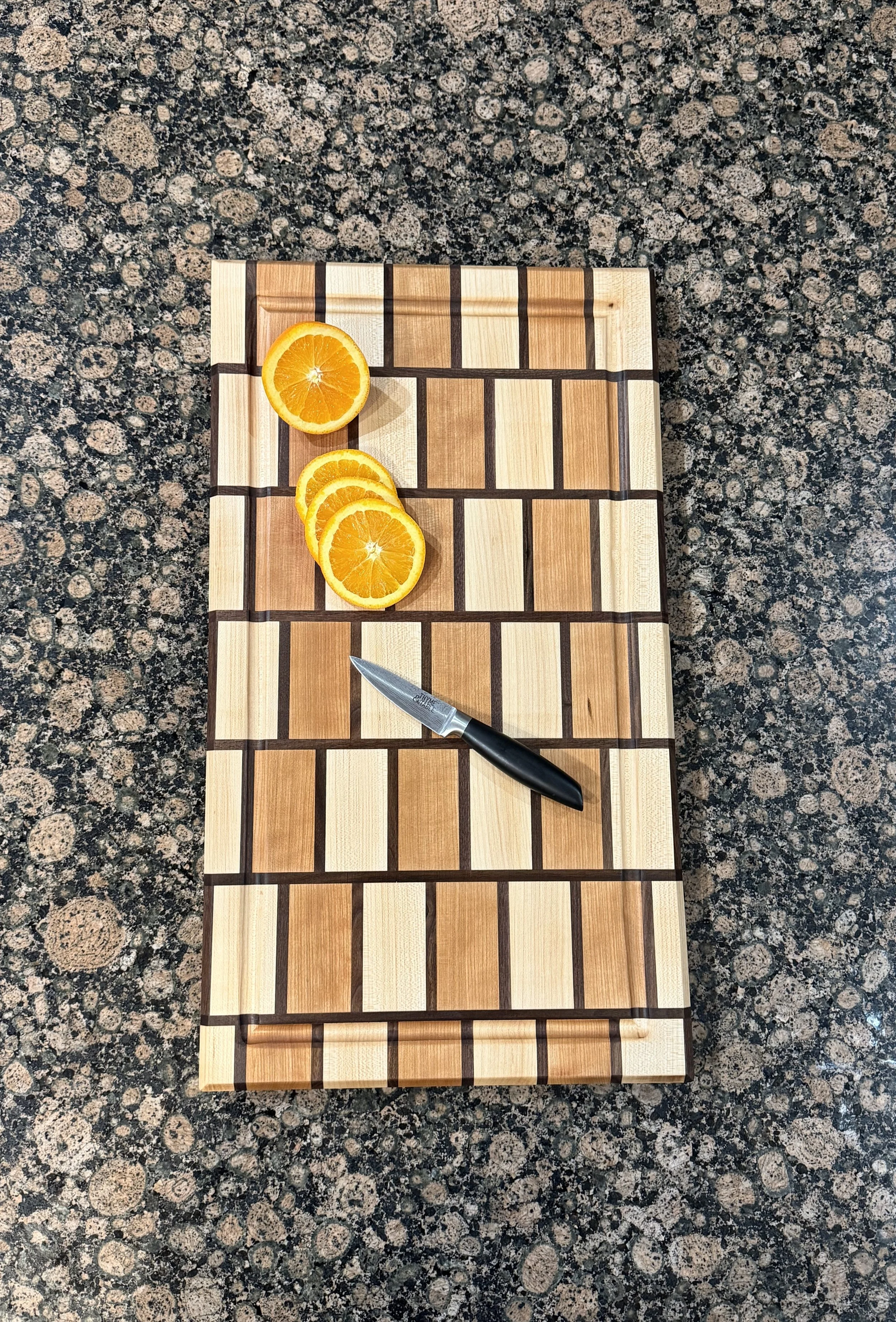 Mahogany, Maple and Walnut Cutting/Charcuterie Board with Juice Groove