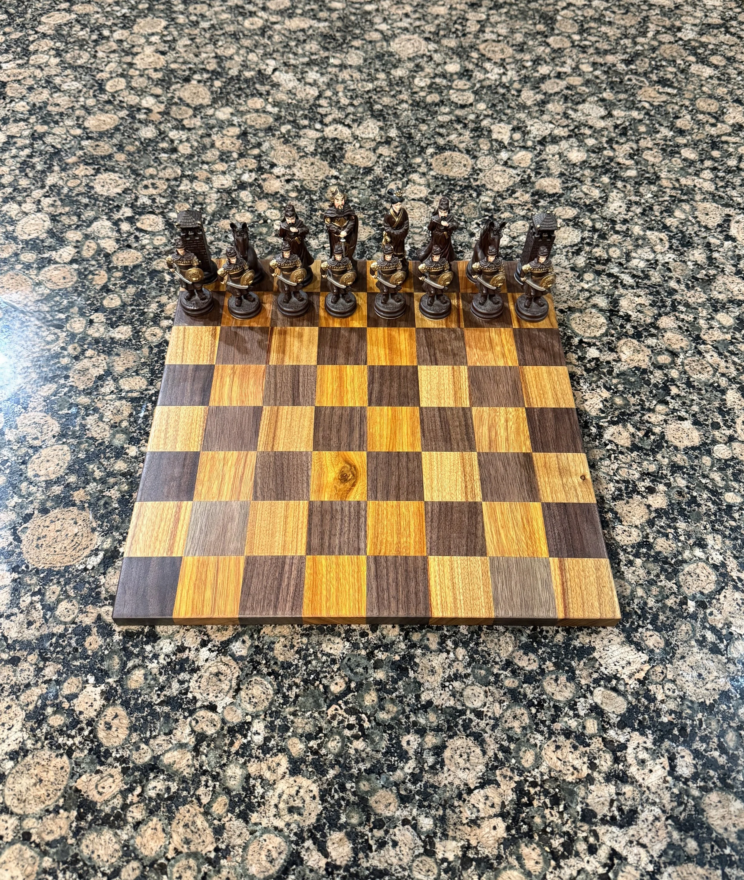 Exotic Canarywood and Walnut Chess/Checker Board — Nature's Second ...