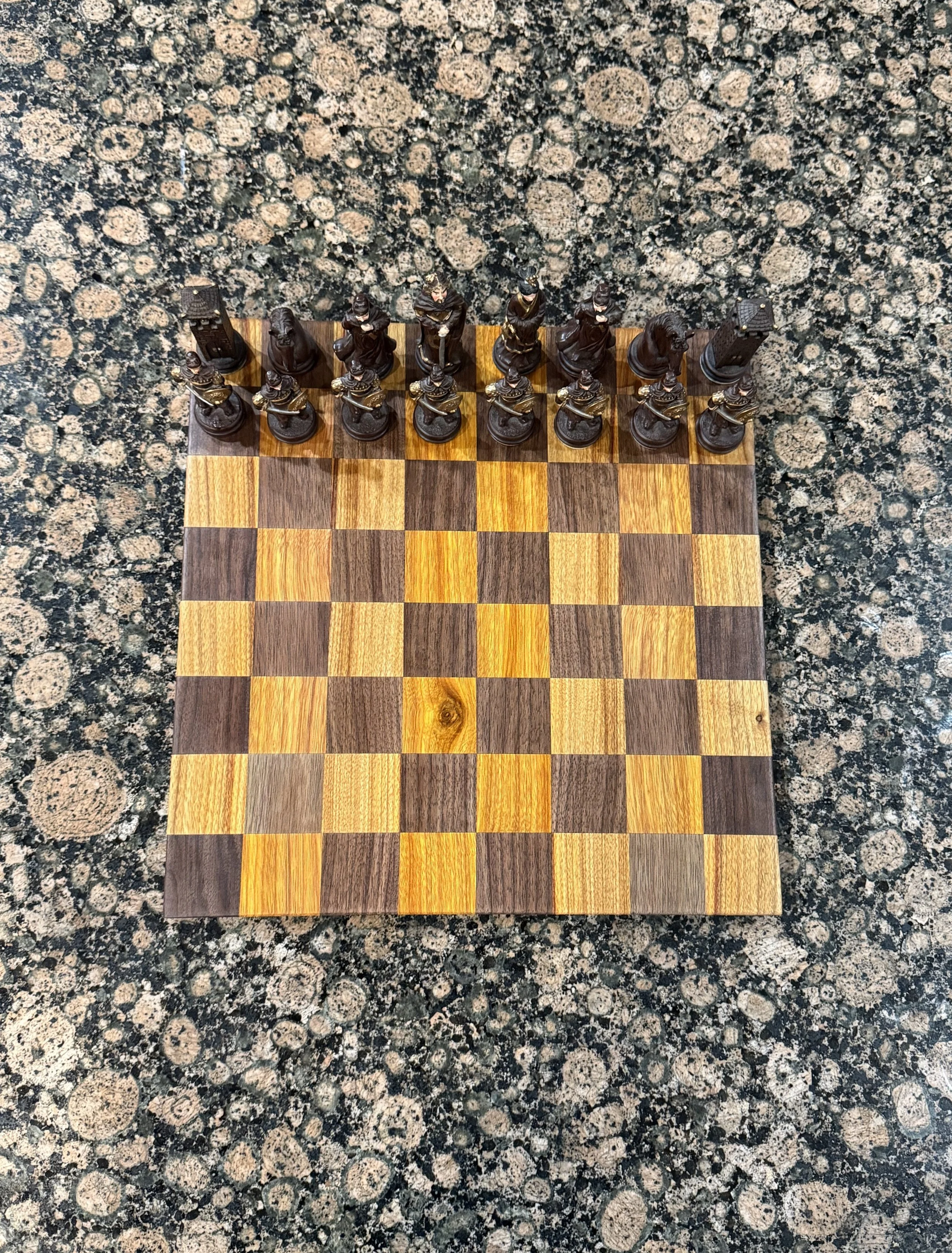 Exotic Canarywood and Walnut Chess/Checker Board — Nature's Second ...