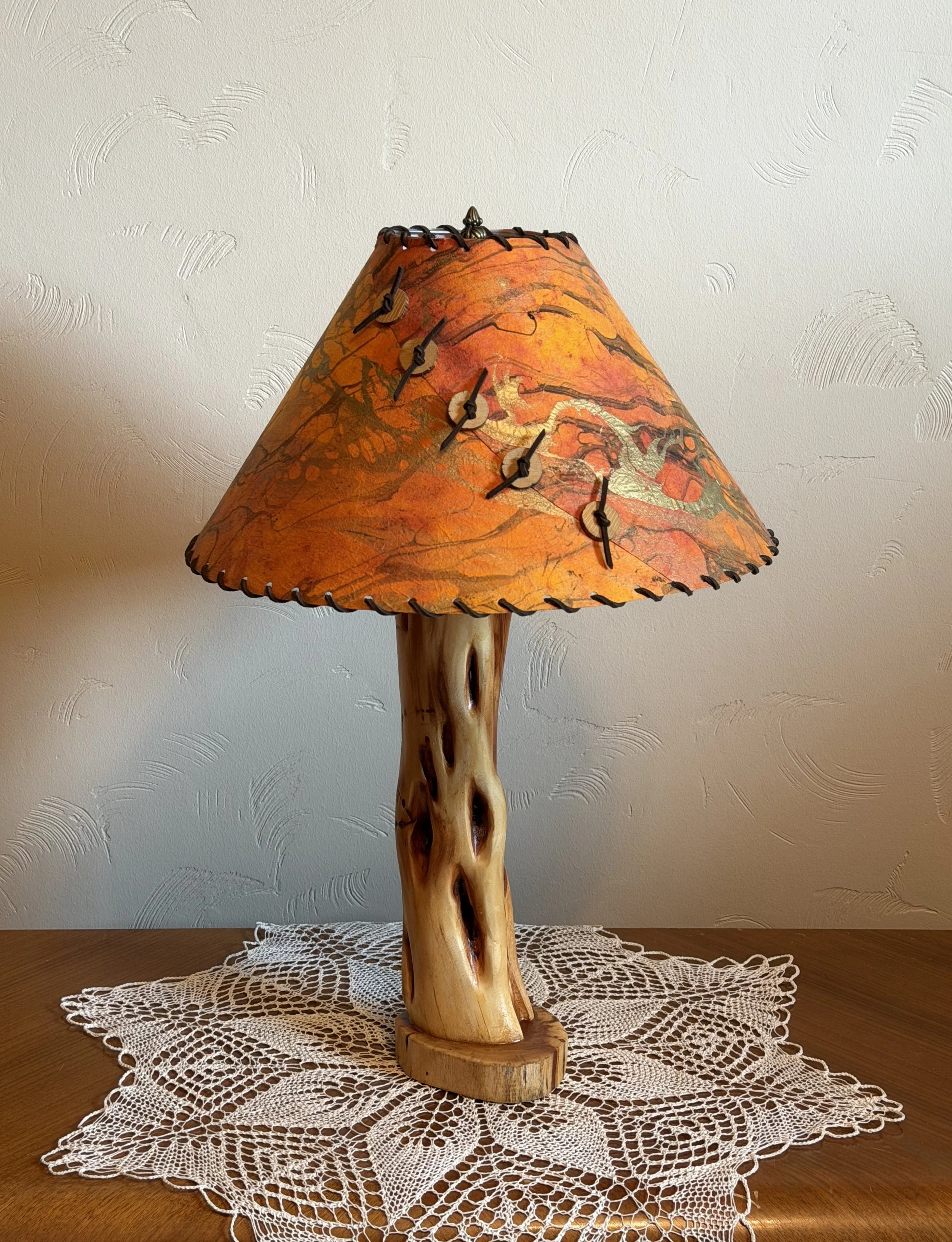 Reclaimed Diamond Willow Table Lamp with Diamond Willow Base