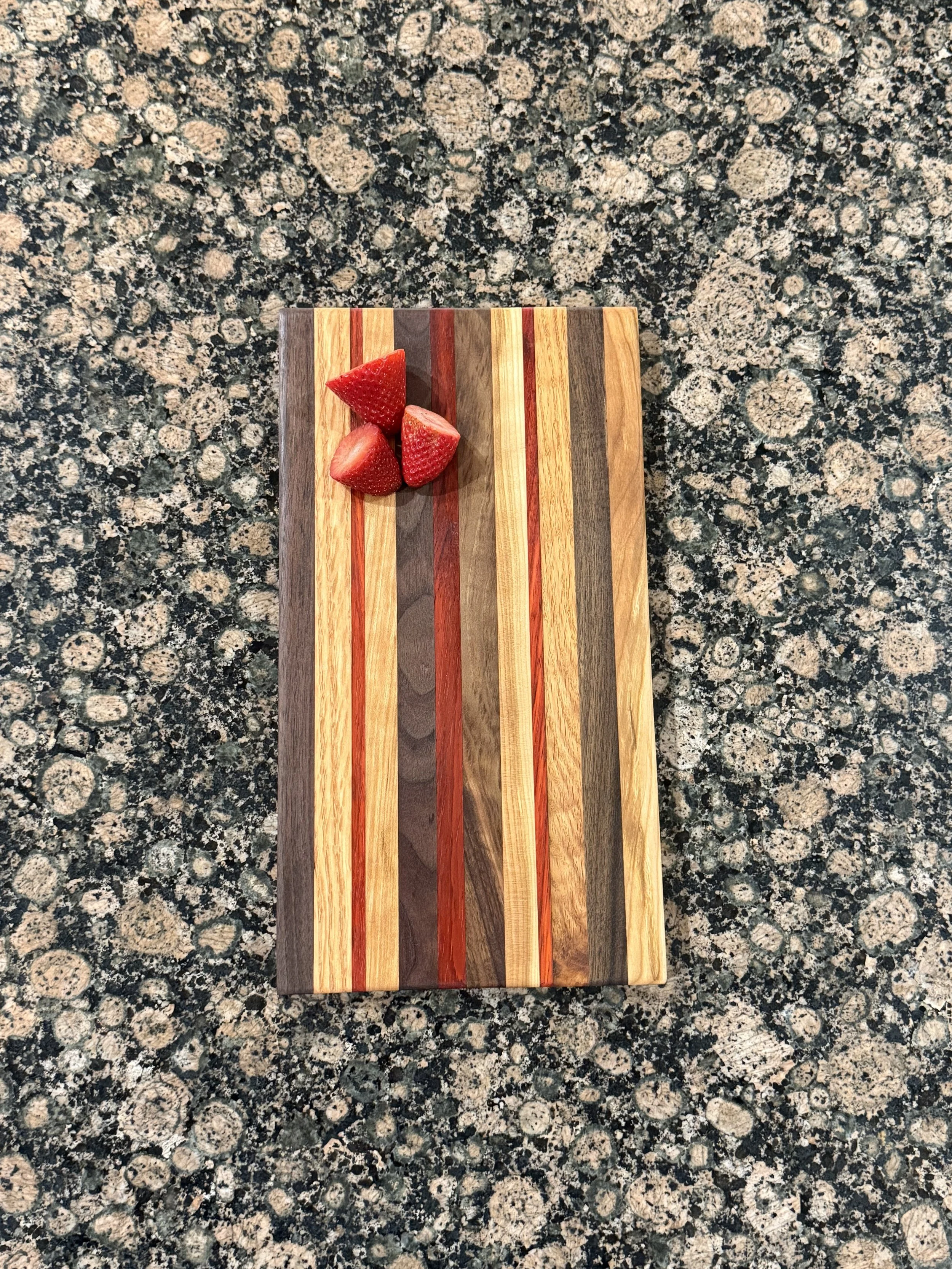 Exotic Padauk, Walnut, Oak and Cherry Cutting/Charcuterie Board