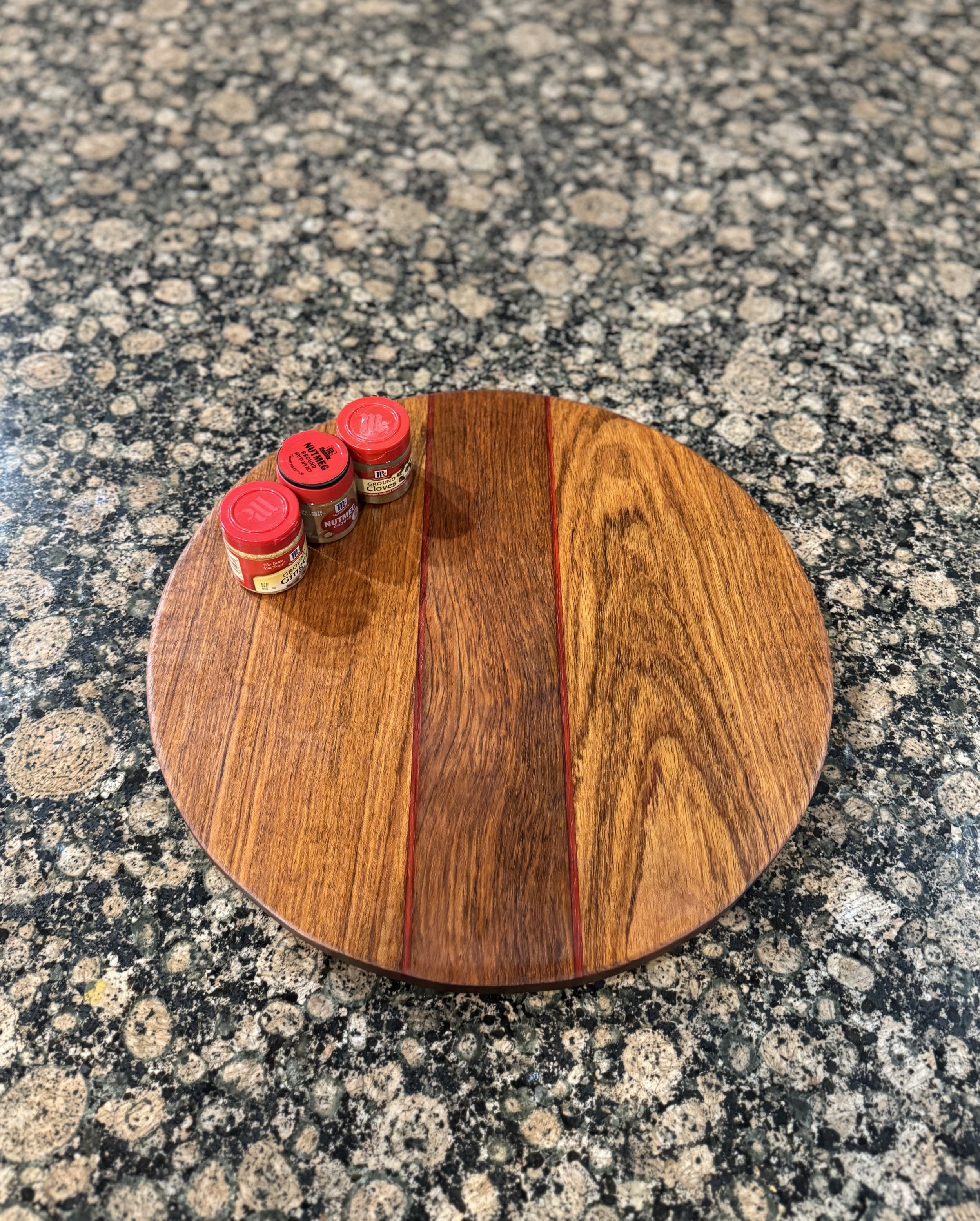 Exotic Jatoba and Padauk Lazy Susan