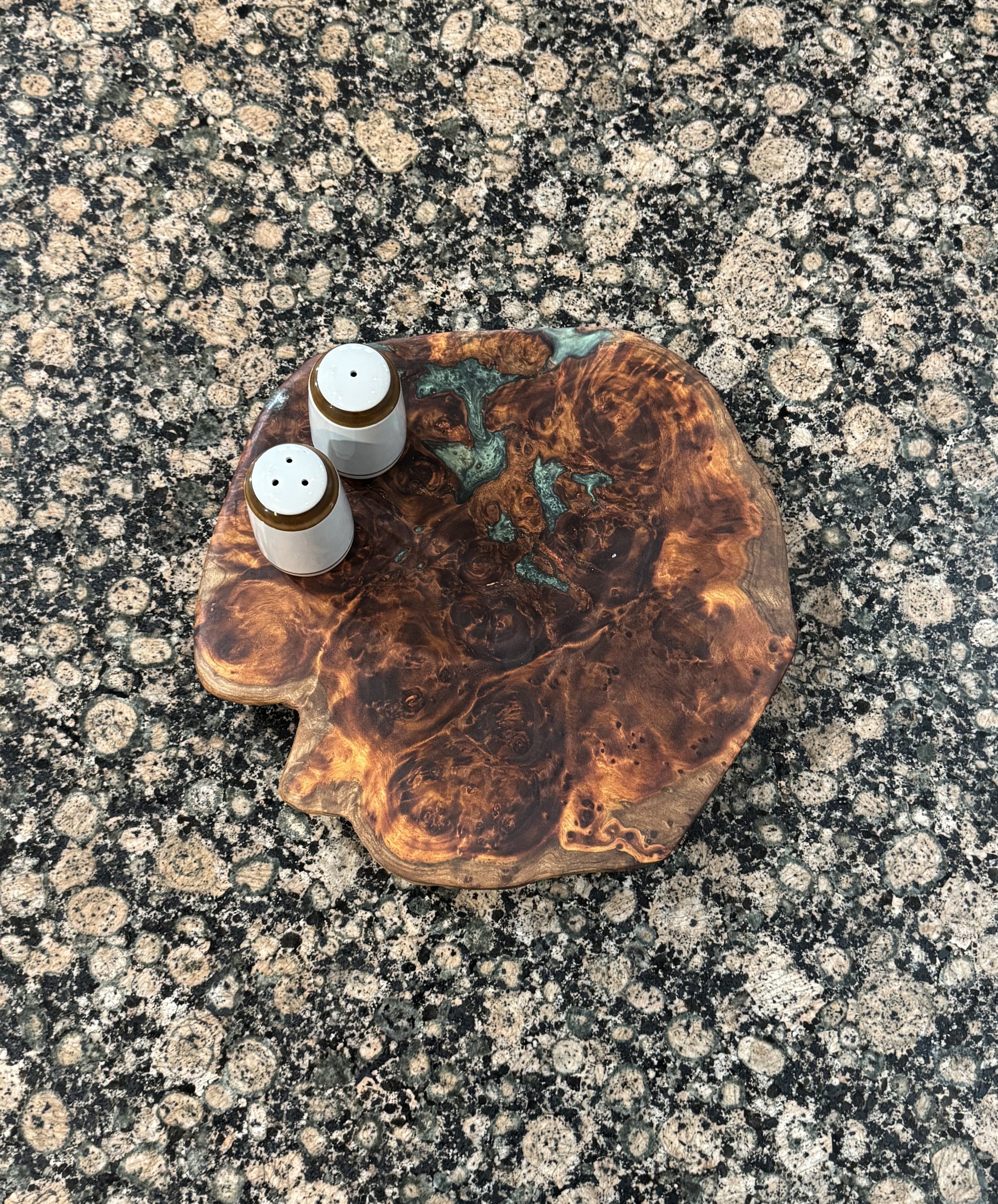 Birdseye Maple and Green Epoxy Lazy Susan