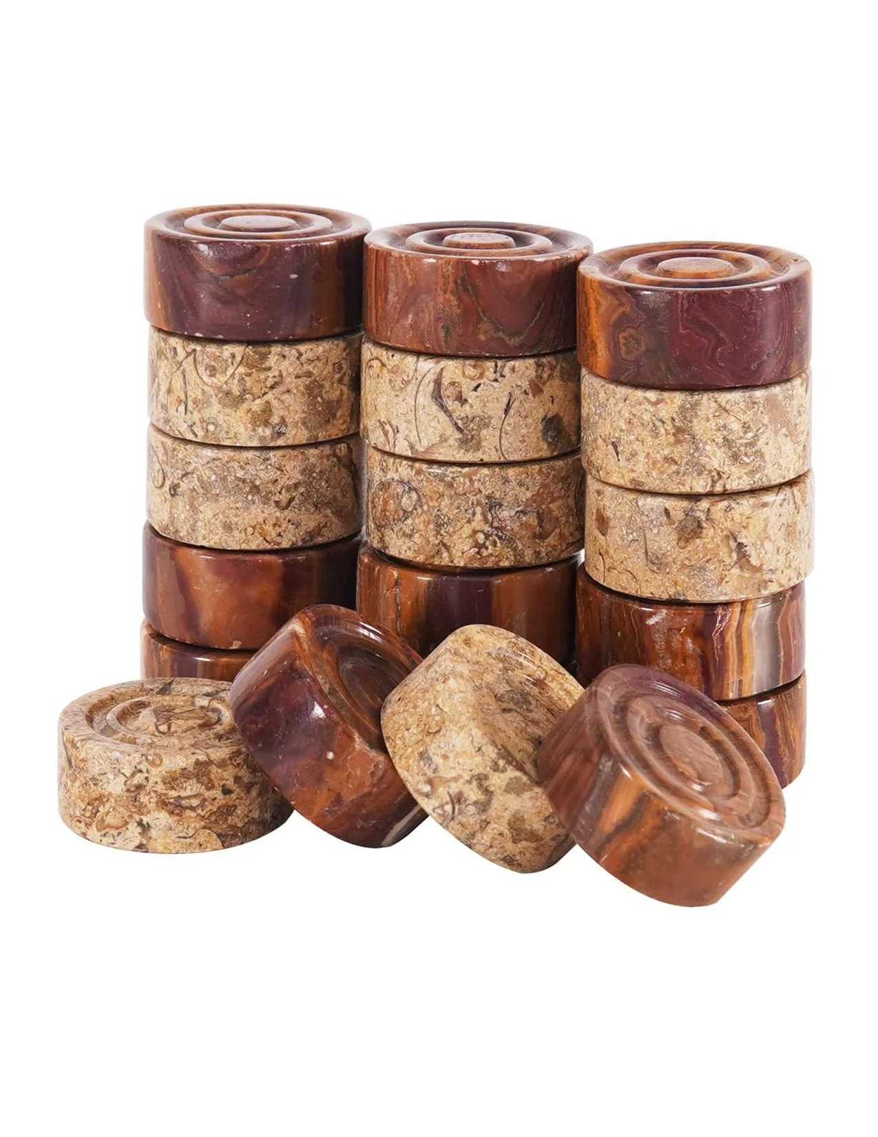 32  Handmade Marble Checker Figures