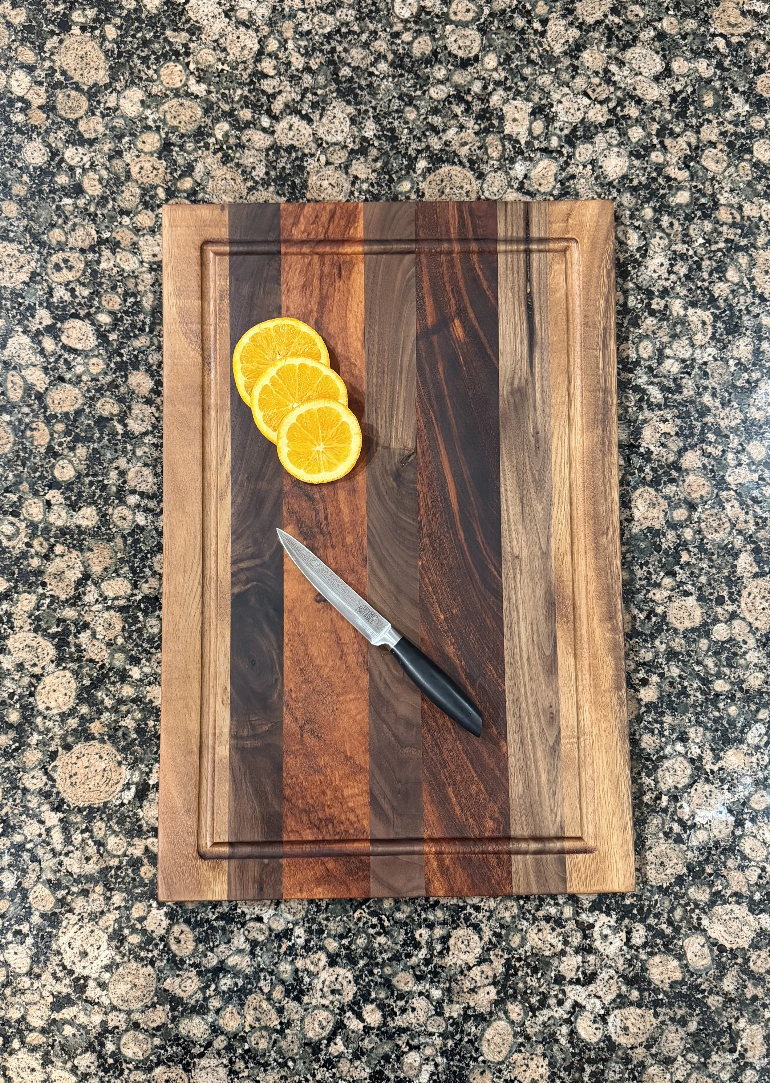 Exotic Granadillo, Jatoba and Walnut Cutting/Charcuterie Board with Juice Groove