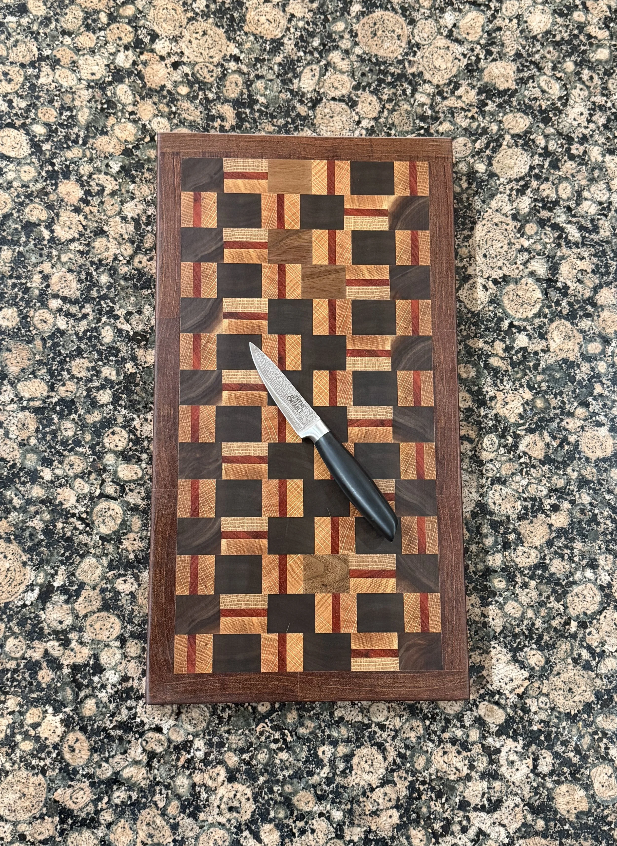 Exotic Jatoba, Padauk, Walnut and Oak End Grain Cutting/Charcuterie Board