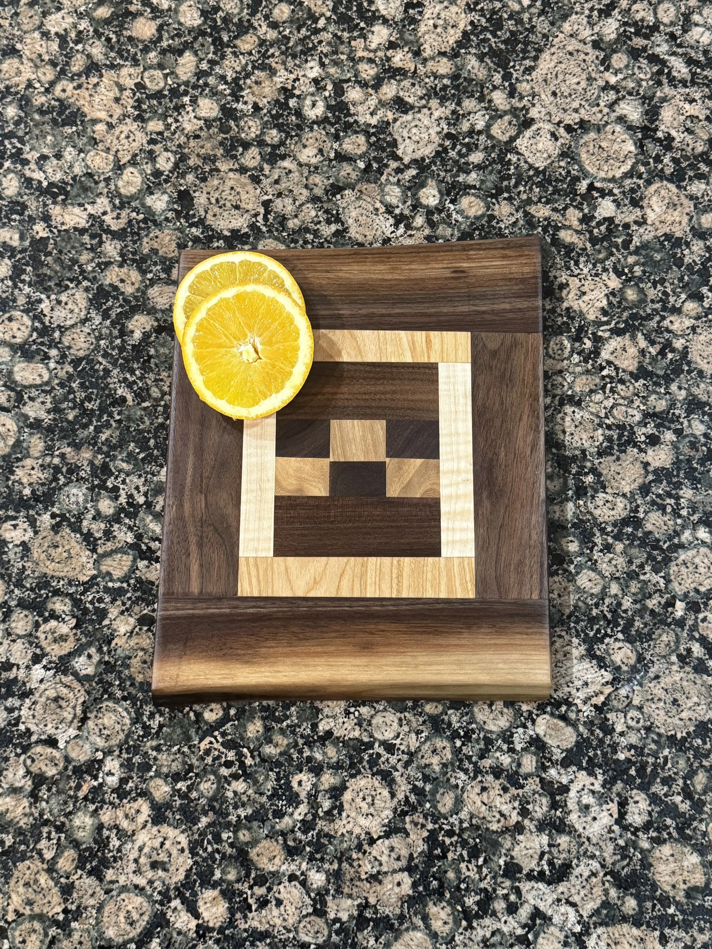 Walnut, Cherry, Maple and Russian Olive Cutting/Charcuterie Board with Two Live Edges