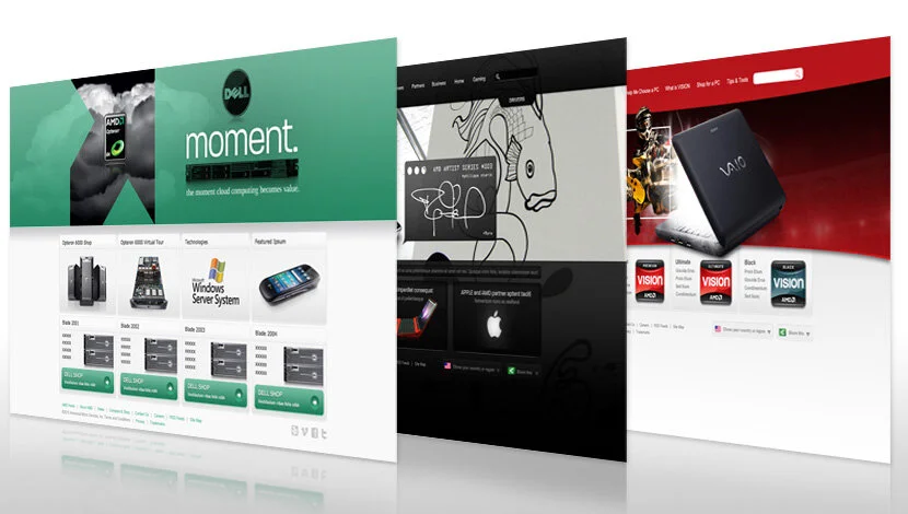 AMD Landing Page Designs