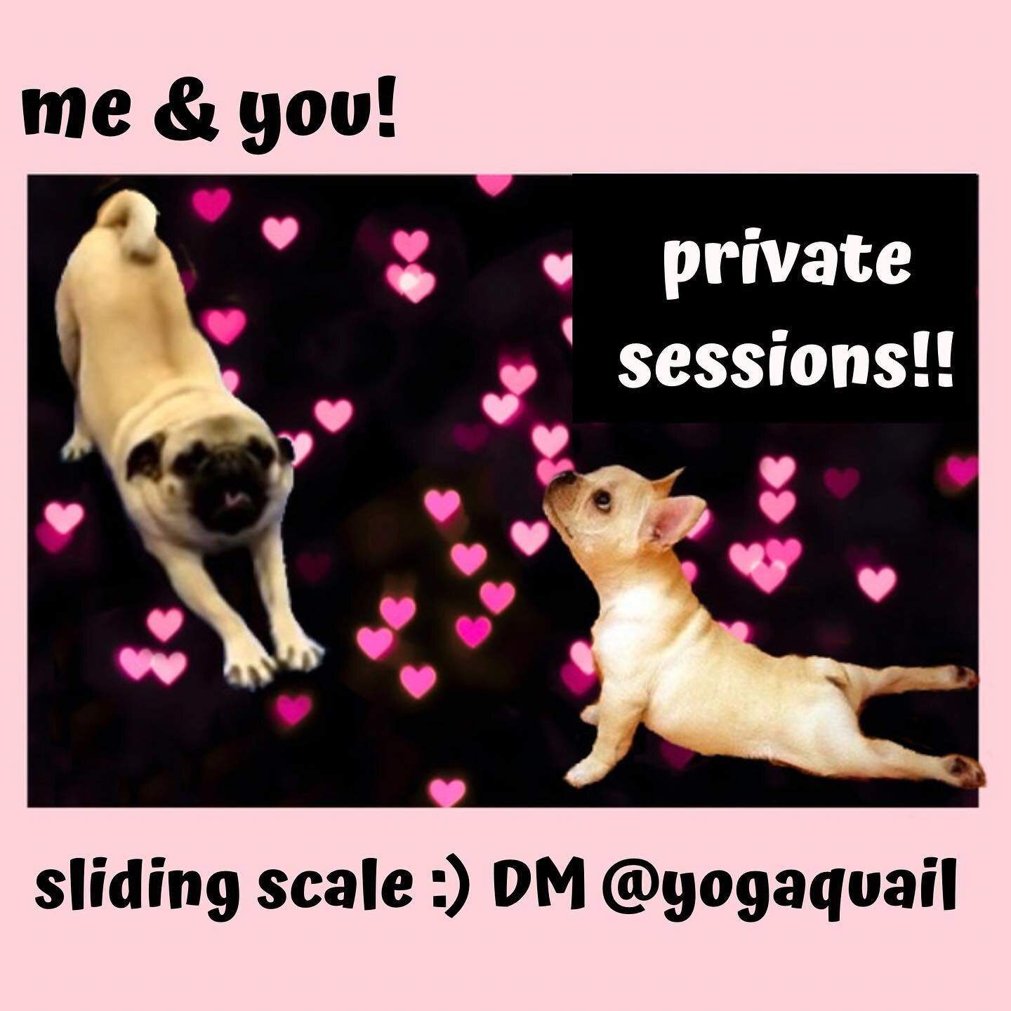 hi! i offer private/small group sessions! dm me to schedule your first 3&hellip; the first one is FREE, the second and third will be a sliding scale rate :)

why would u wanna try private yoga..?
- you&rsquo;ve been wanting to try yoga but you don&rs
