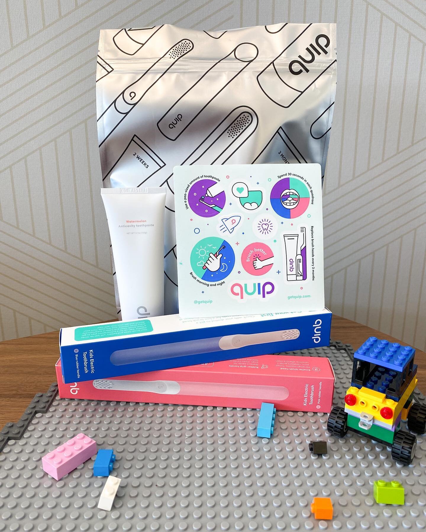 Don&rsquo;t worry, we didn&rsquo;t forget about the kids! Kids also get a swag bag at their first appointment.✌🏼Quip out in style with an electric toothbrush and watermelon anti-cavity toothpaste! 🍉 Don&rsquo;t forget to schedule your kids checkup 