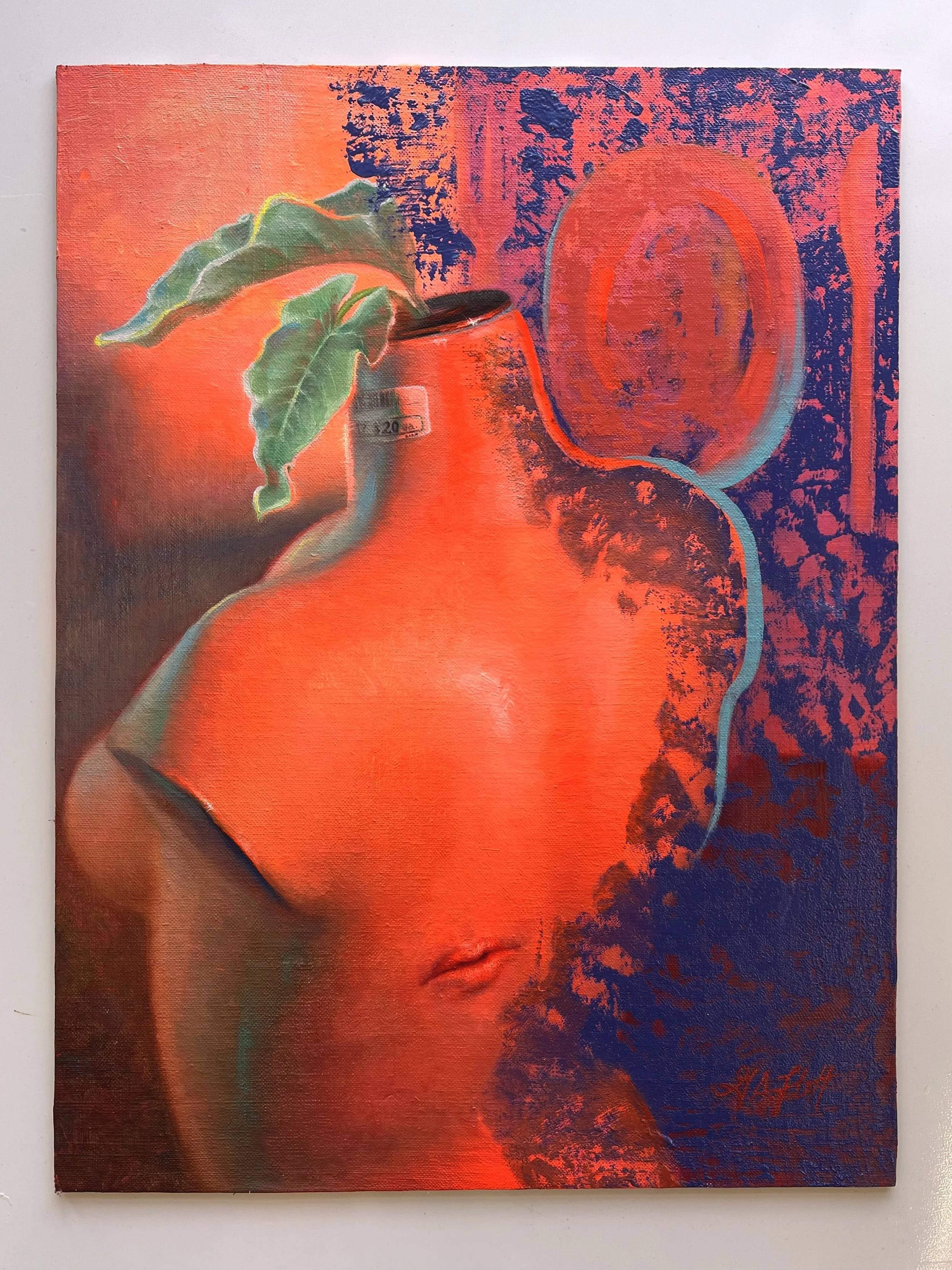 Electric lady, 2025, Oil on linen over panel, 12 x 16 inches. Private collection.