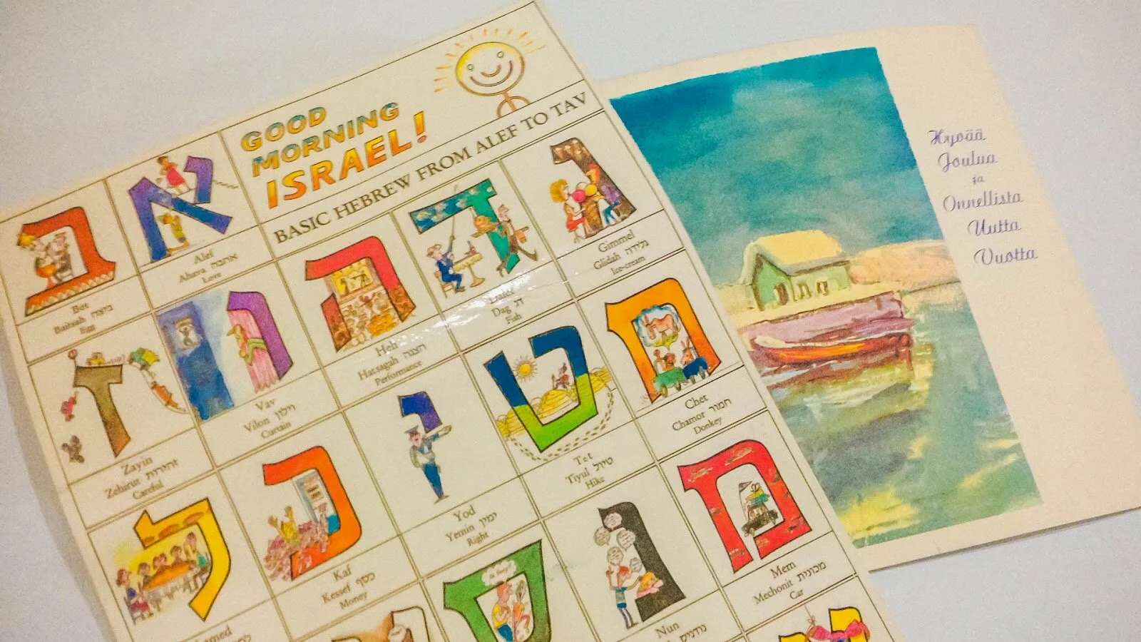 Some Hebrew and Finnish in a Card