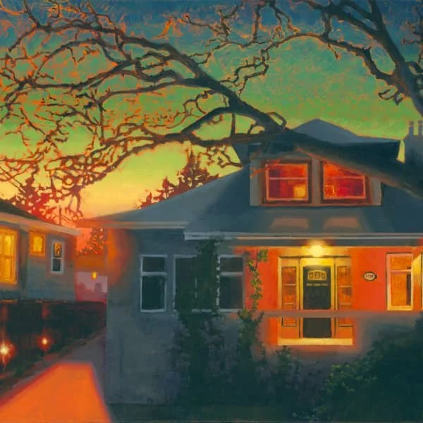 Oak Twilight - Giclée square mounted print
