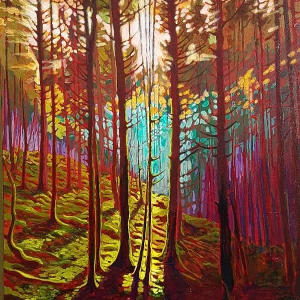 Forest Sunset - Giclée square mounted print