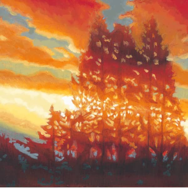 Ablaze - Giclée square mounted print
