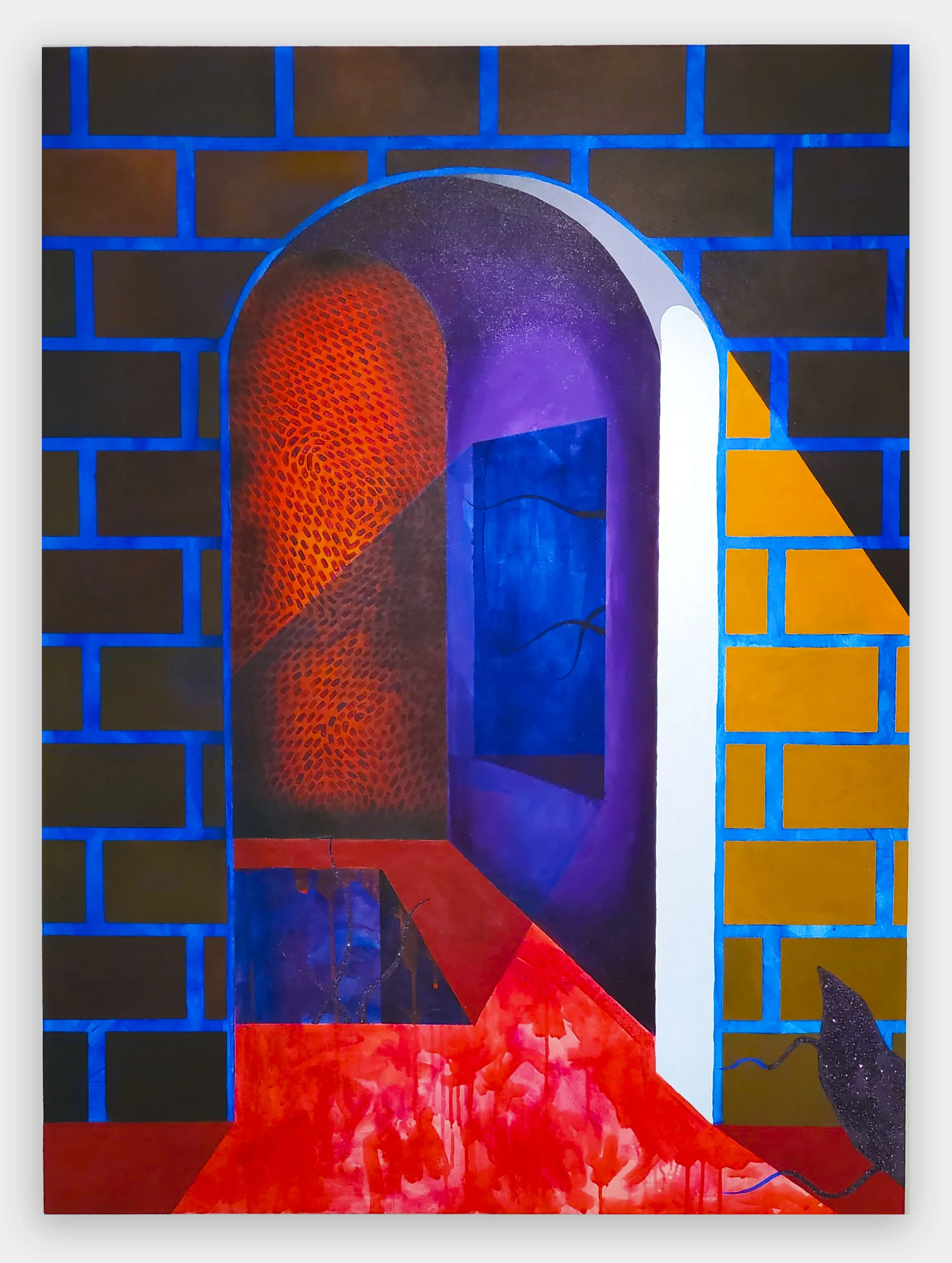 Infiltration II48”x 36”Acrylic and Glitter on Canvas over Wood Panel2019