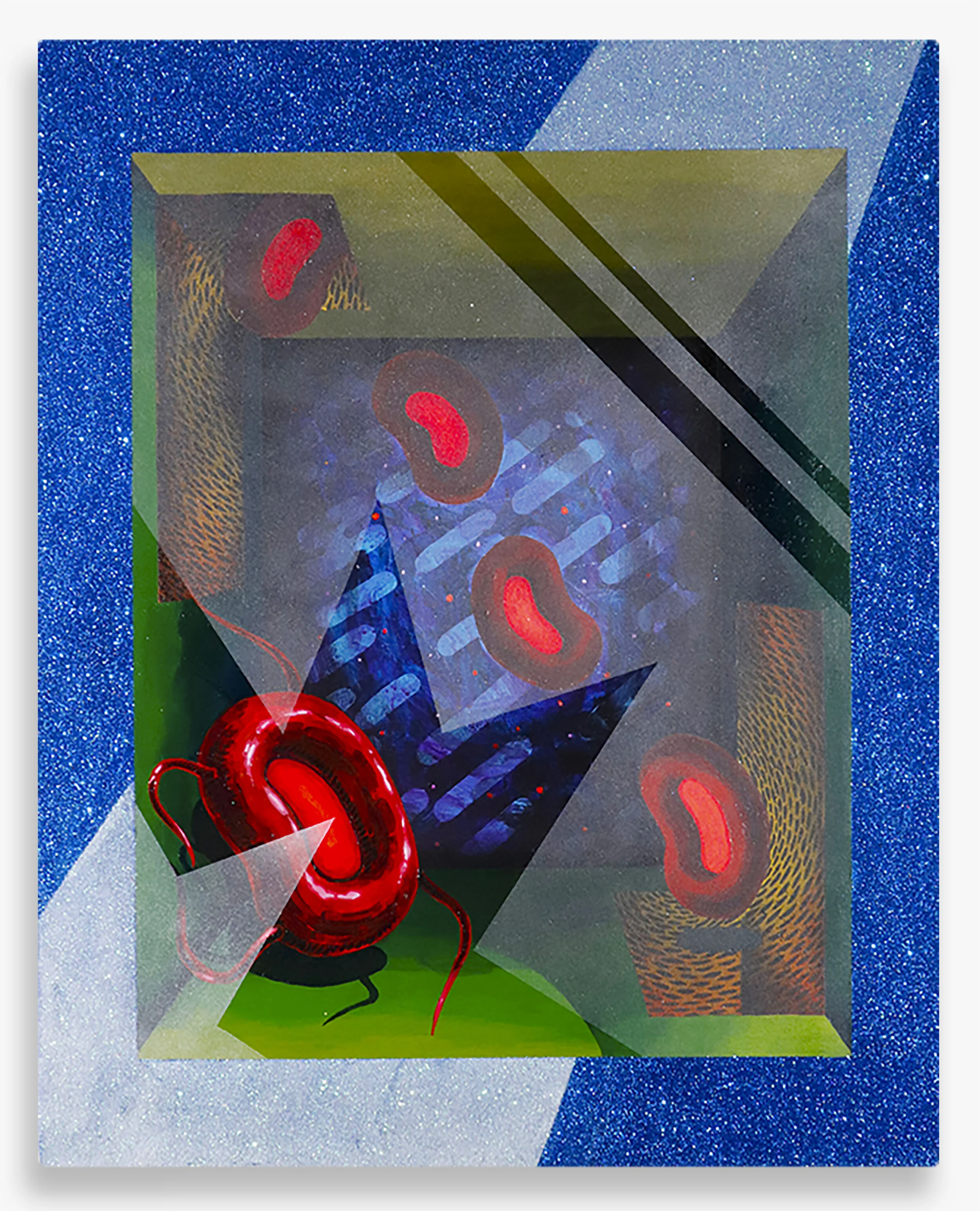 The ObserverAcrylic and Glitter on Wood Panel30”x 24”2019