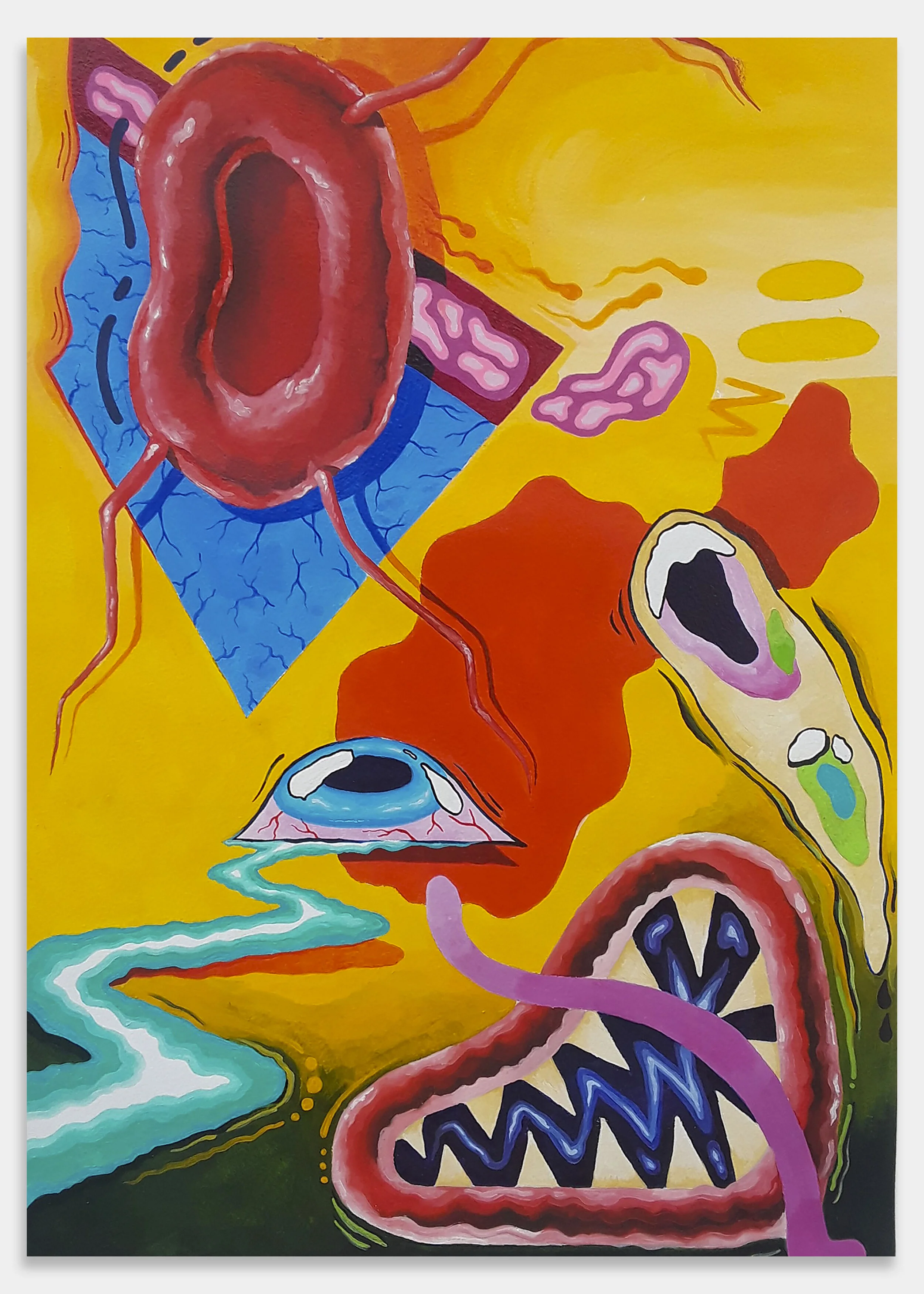 Dilaudid DreamOil &amp; Acrylic on Paper&nbsp;20”x 16”2017
