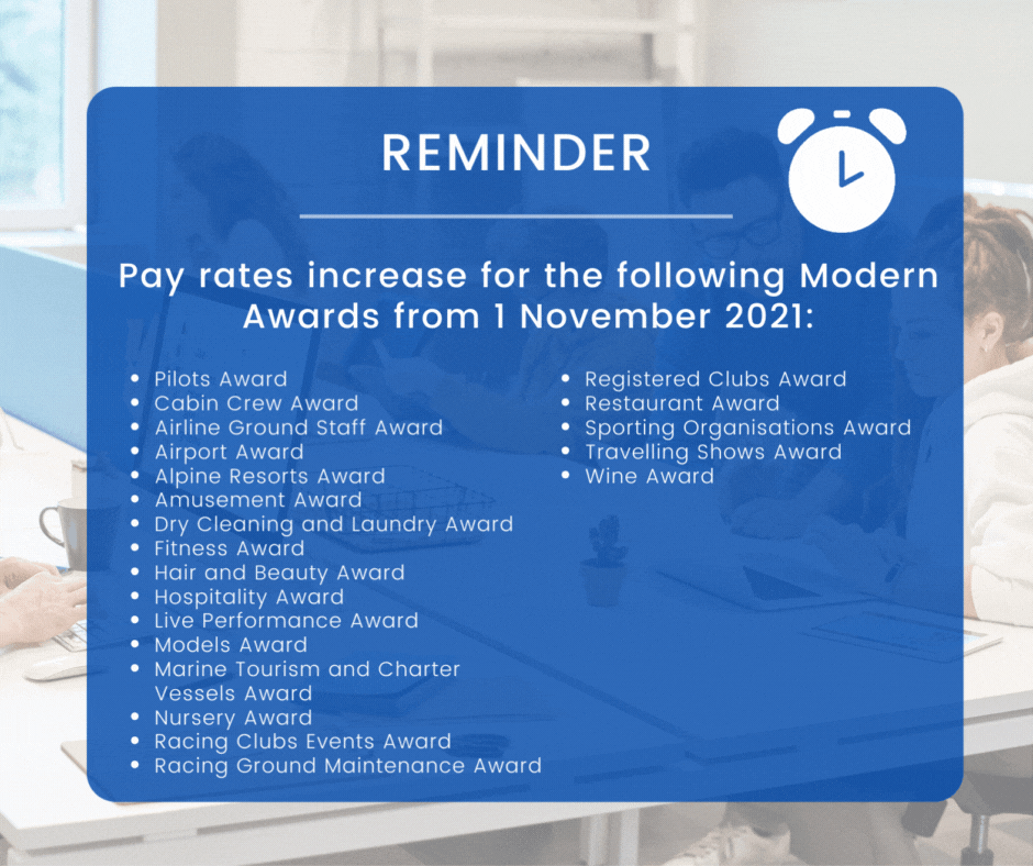 Further Award increases apply from today