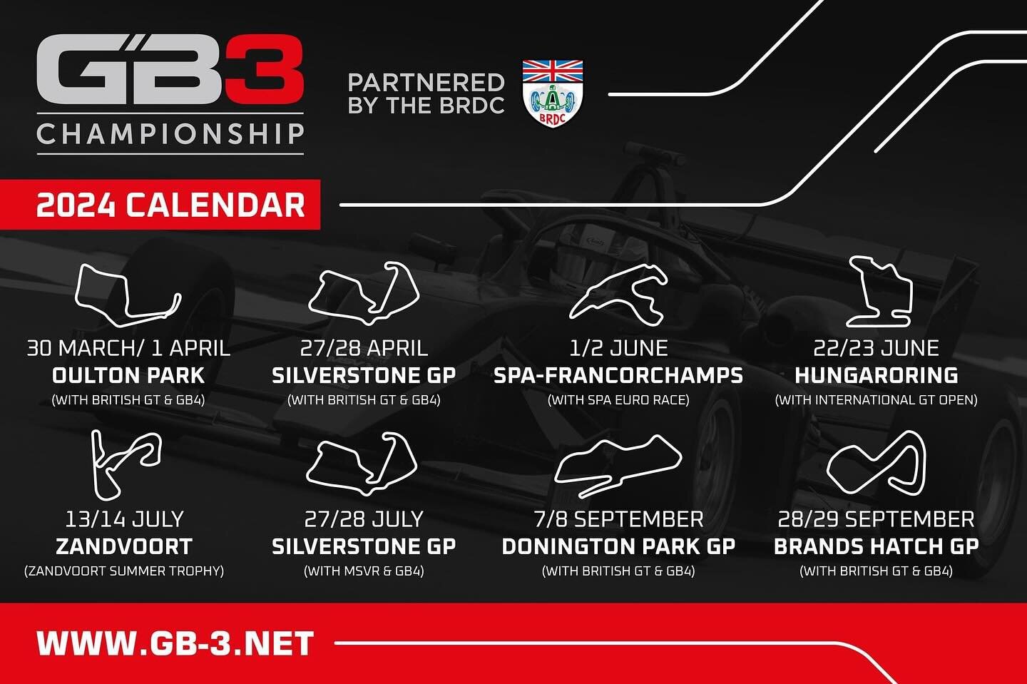 The GB3 calendar is absolutely awesome this year, we can&rsquo;t wait!
&bull;
#gb3 #gb3team #gb3championship #racing #motorsport #motorsportuk #ukmotorsport #singleseaters #carracing #cars #racing #racetrack #drivers