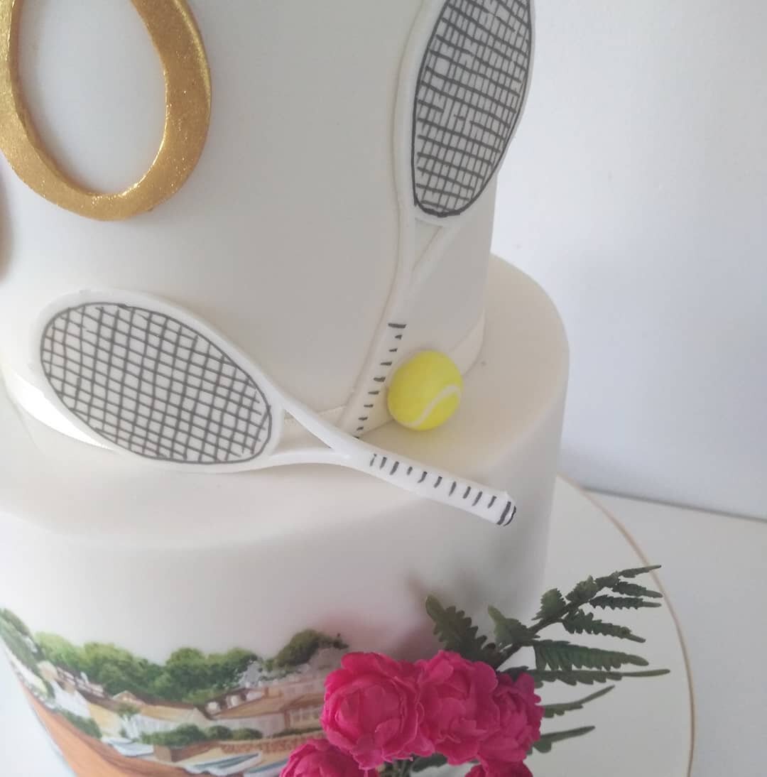 Who's been watching Winbledon? I have lots of memories coming up on Facebook at the moment of years where I've had my laptop open whilst making wedding cakes to keep up with the matches!

My friend lines playing tennis and as a member of the local cl