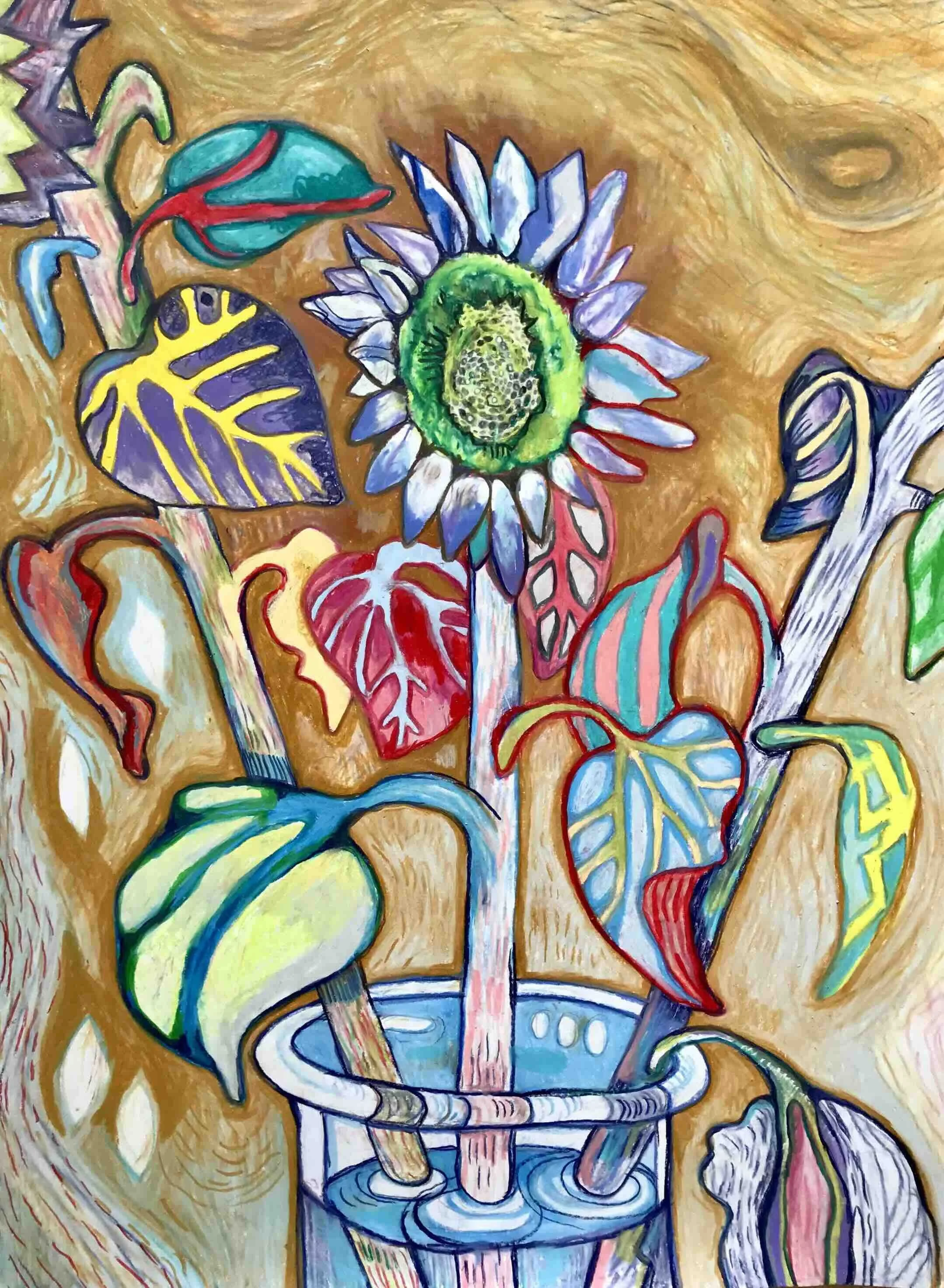 Solsikke 3, 58x42 cm
