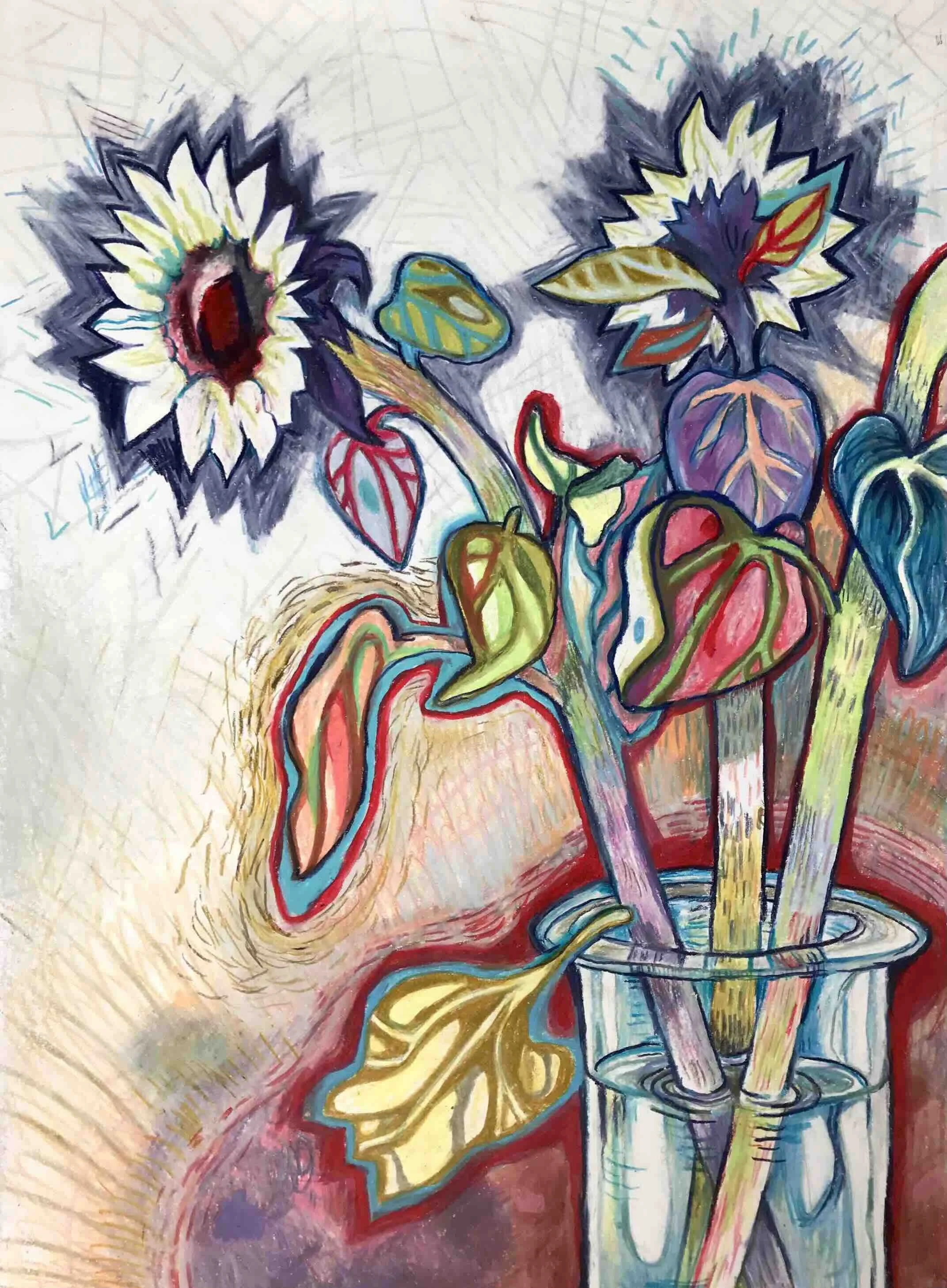 Solsikke 2, 58x42 cm