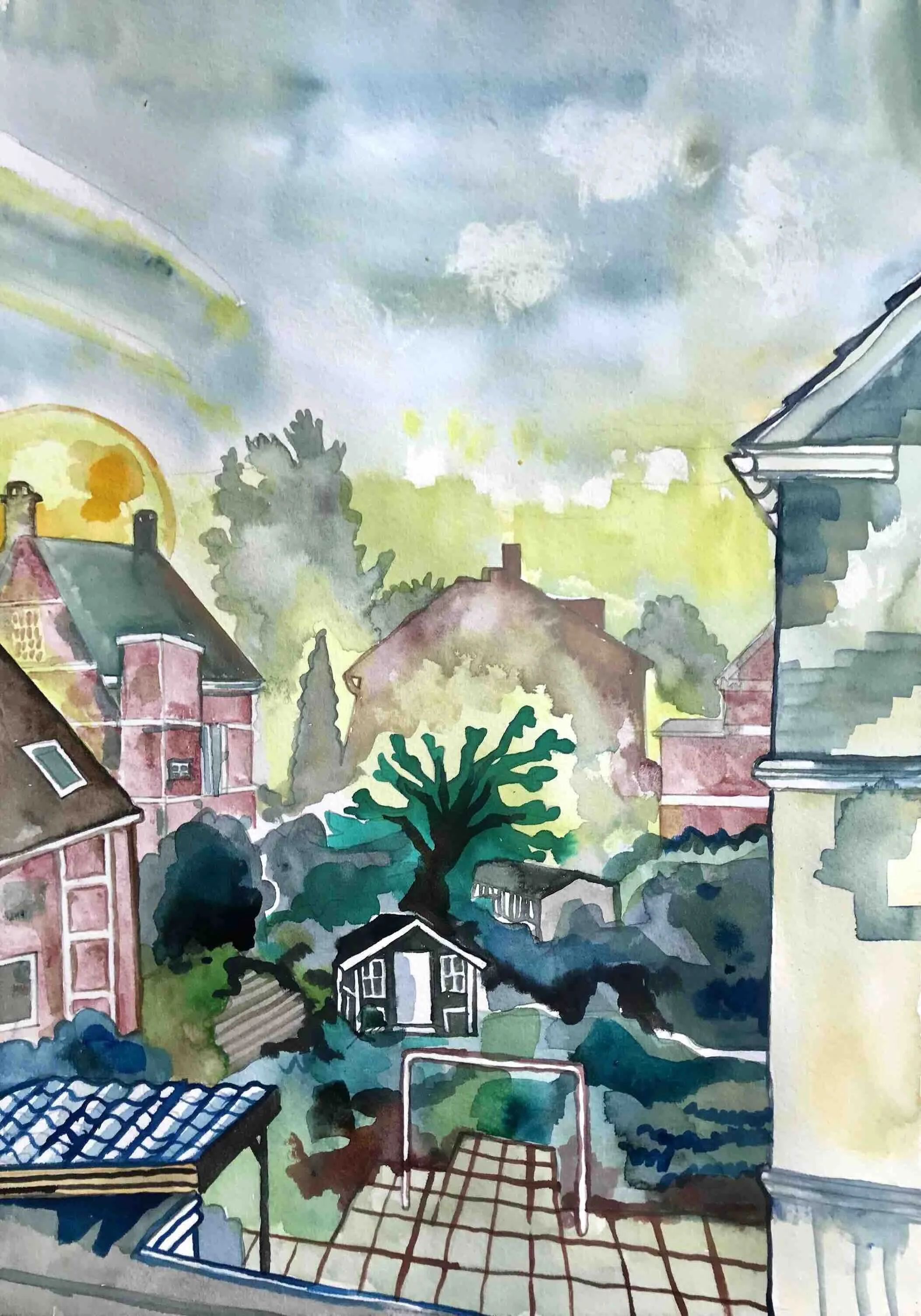 Tåge over villahaverne, oktober 2021