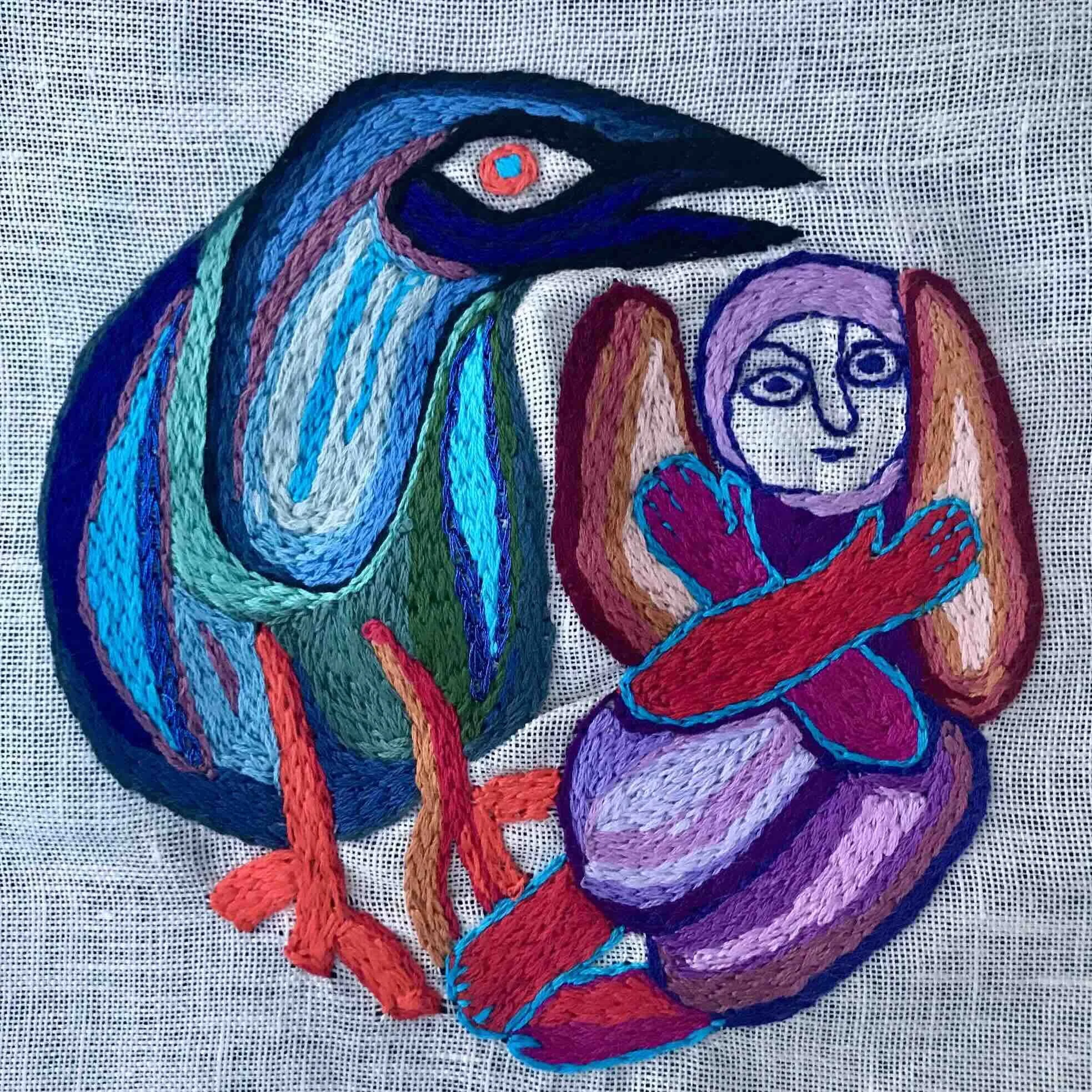 Fugl/engel amulet, 20x20 cm