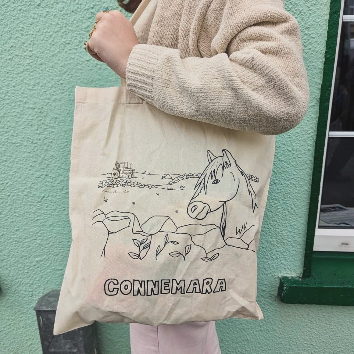 Trick or treat with Connemara Dreaming 🫏🚜 Use your tote bag to gather sweets and all good things this Halloween 🎃 🍁 Variety of prints available - link in bio! 🛍️ 

#artist #irish #farmlife #irishartist #sustainability #shoplocal #shoplocal #galw