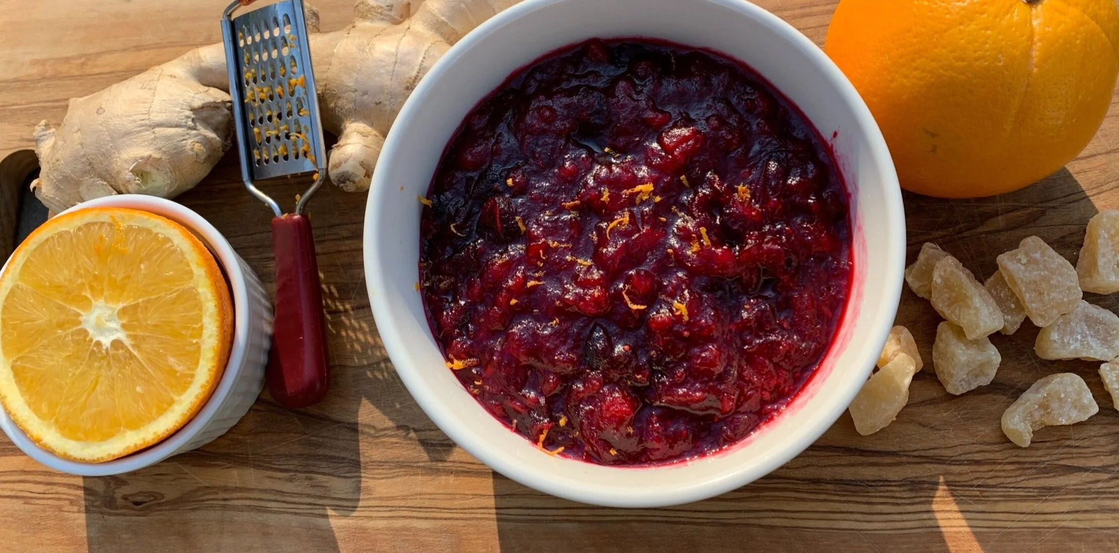 Ginger + Orange Zest Cranberry Sauce Recipe