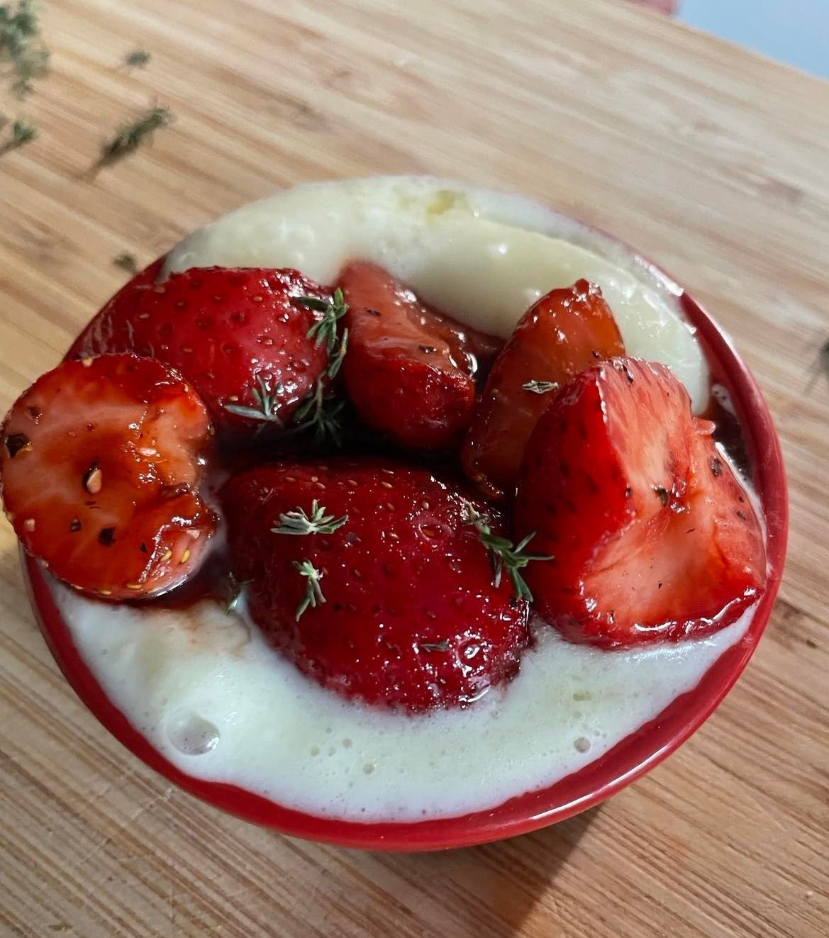 EATS: Soft Cheese with Strawberry Thyme Balsamic